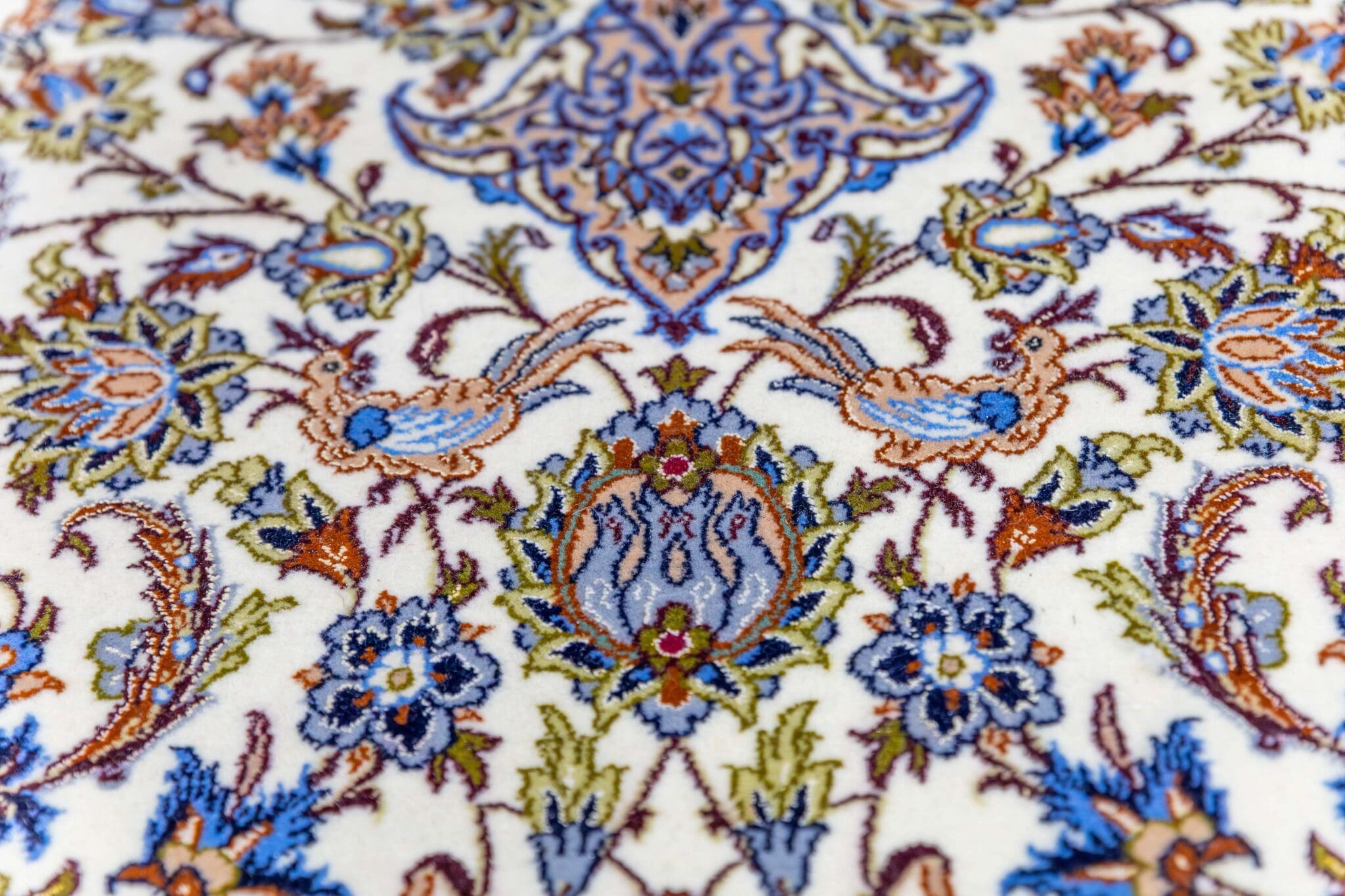 Handgeknüpfter Isfahan Perserteppich, 165 × 110 cm, Wolle & Seide