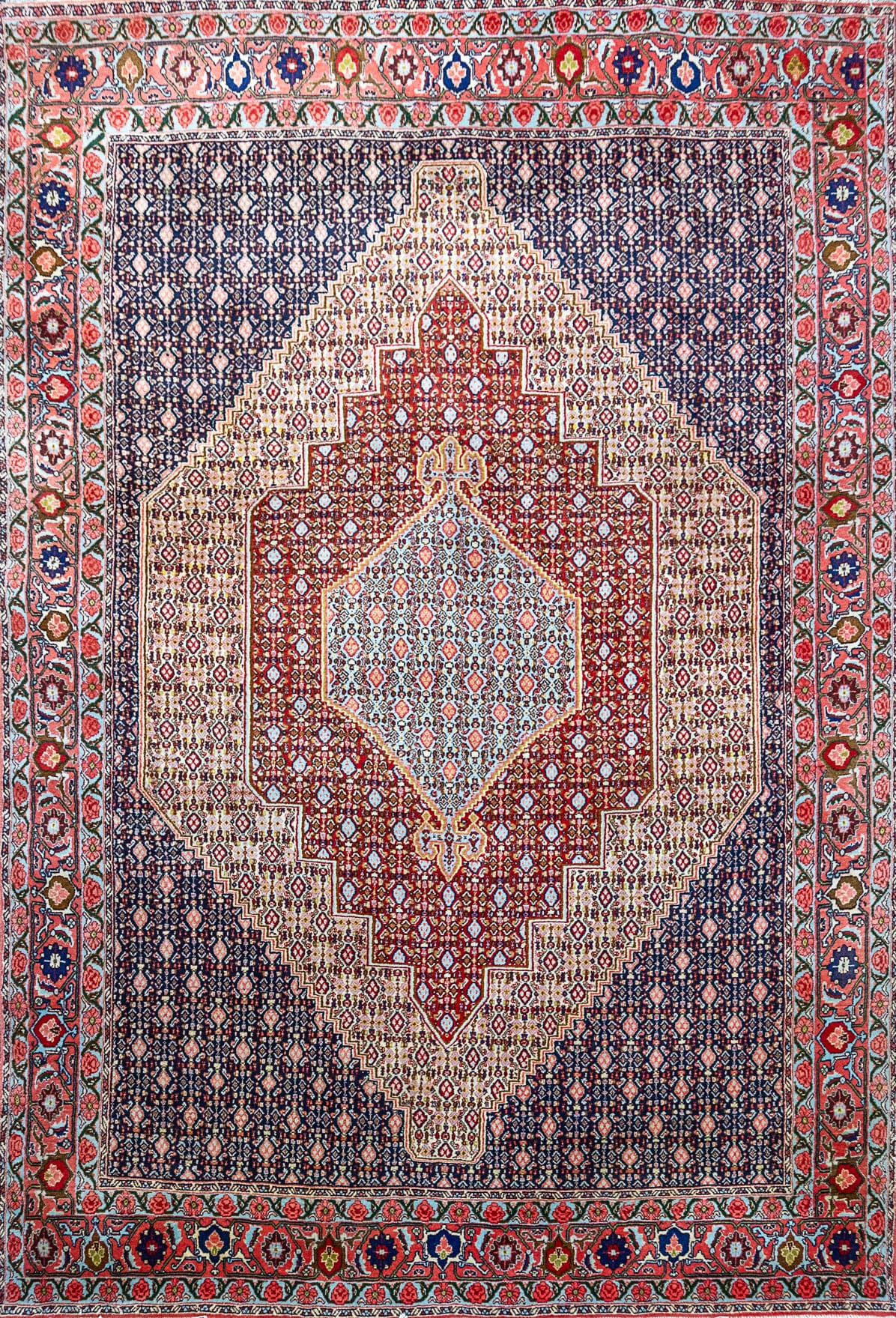 Perserteppich Senneh Bidjar 298 x 205 cm Schurwolle handgeknüpft