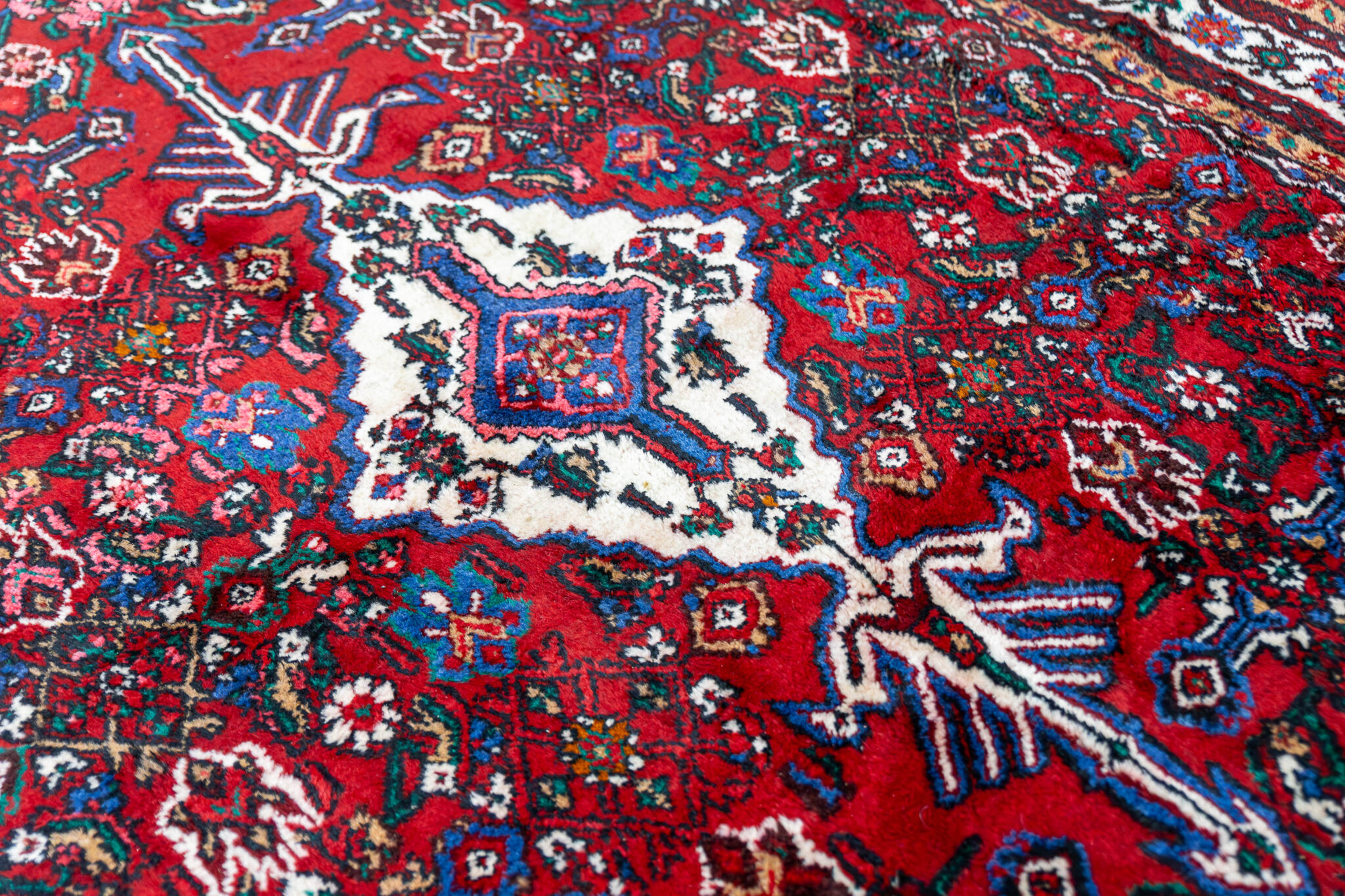 Handgeknüpfter Hamadan Perserteppich, 277 × 190 cm, Wolle