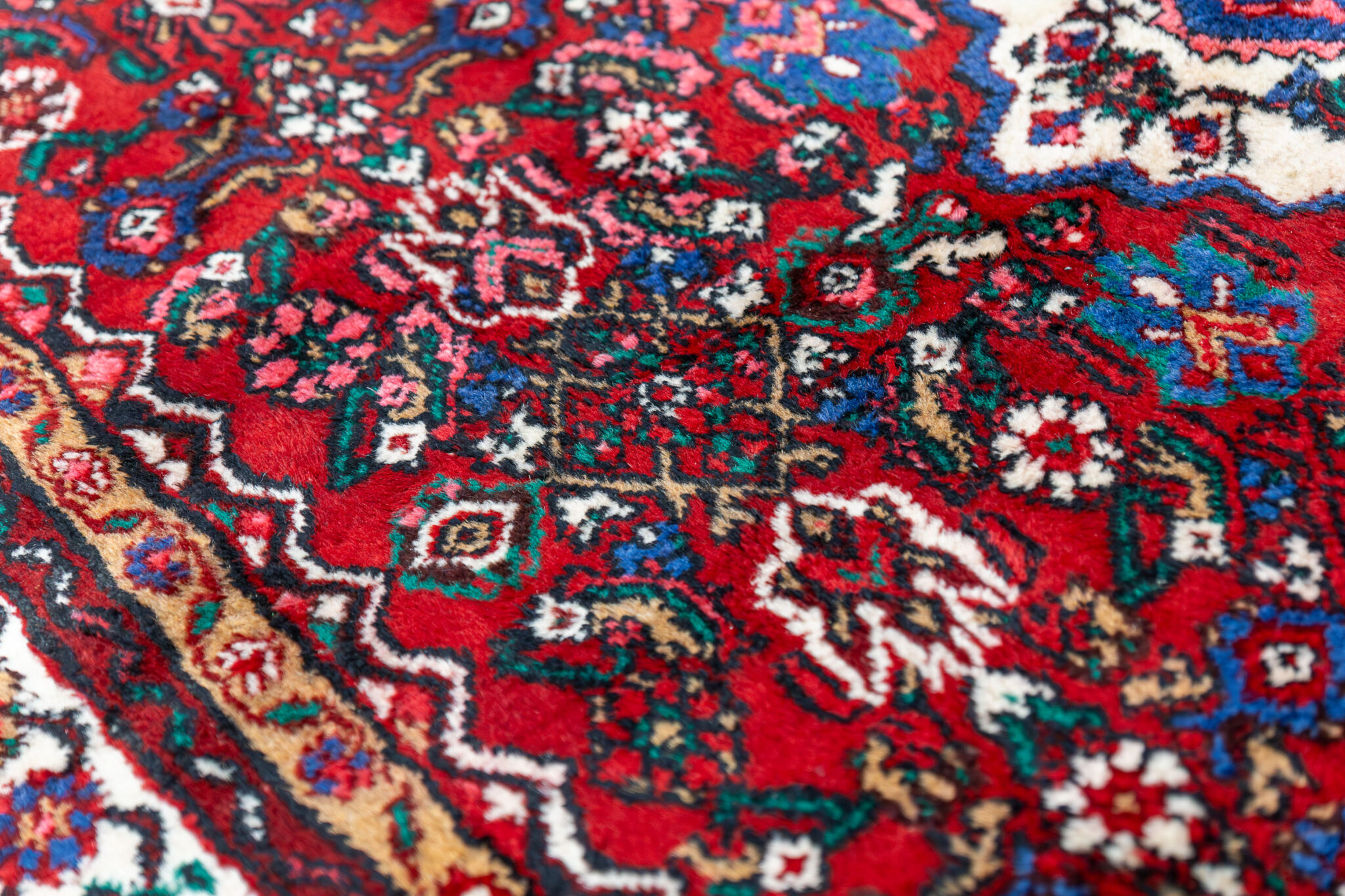 Handgeknüpfter Hamadan Perserteppich, 277 × 190 cm, Wolle