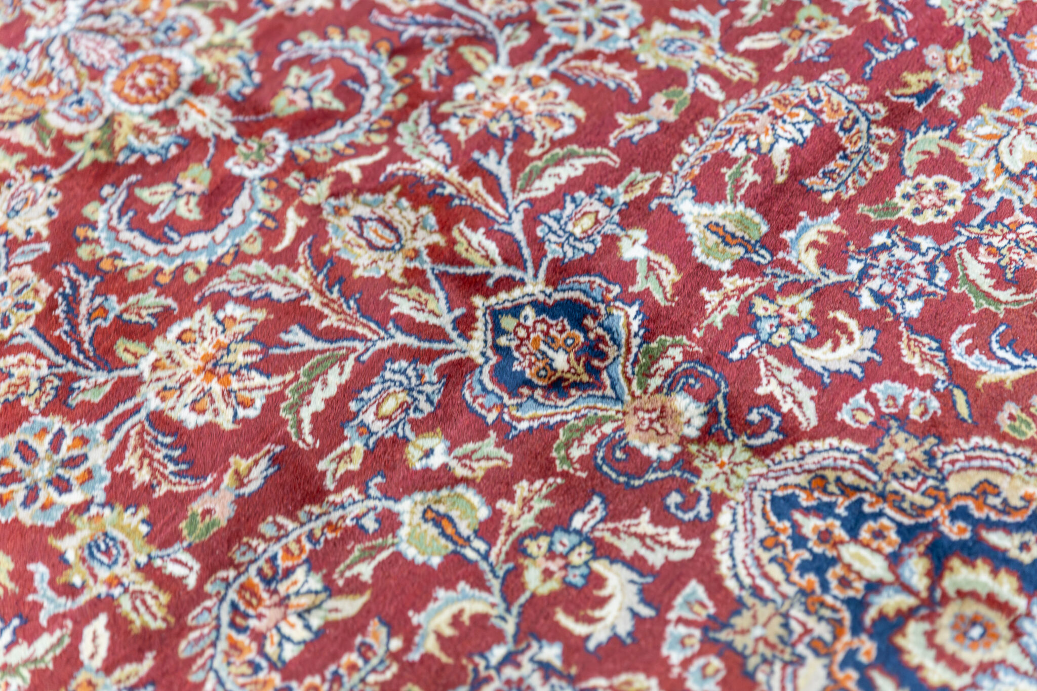 Kashan Orientteppich 340 × 253 cm aus Wolle, handgeknüpft