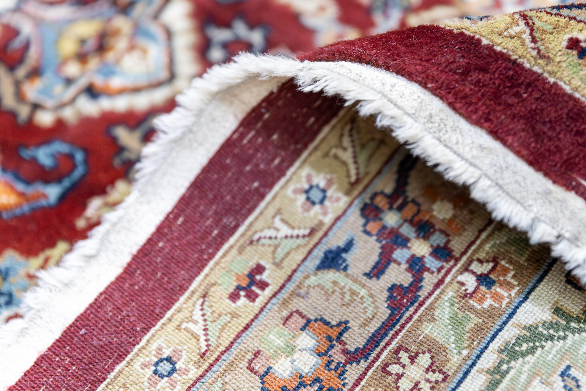Kashan Orientteppich 340 × 253 cm aus Wolle, handgeknüpft