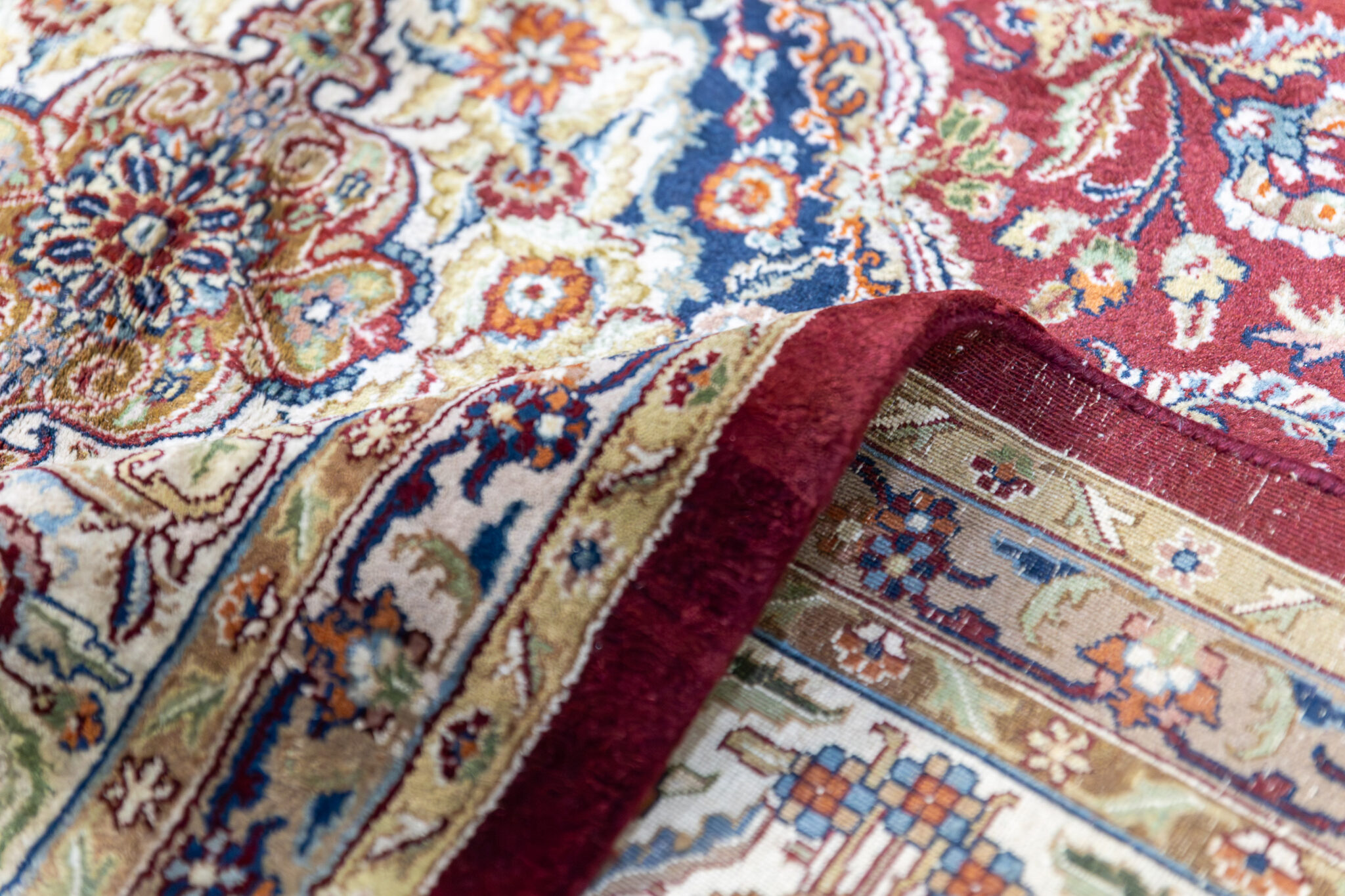 Kashan Orientteppich 340 × 253 cm aus Wolle, handgeknüpft