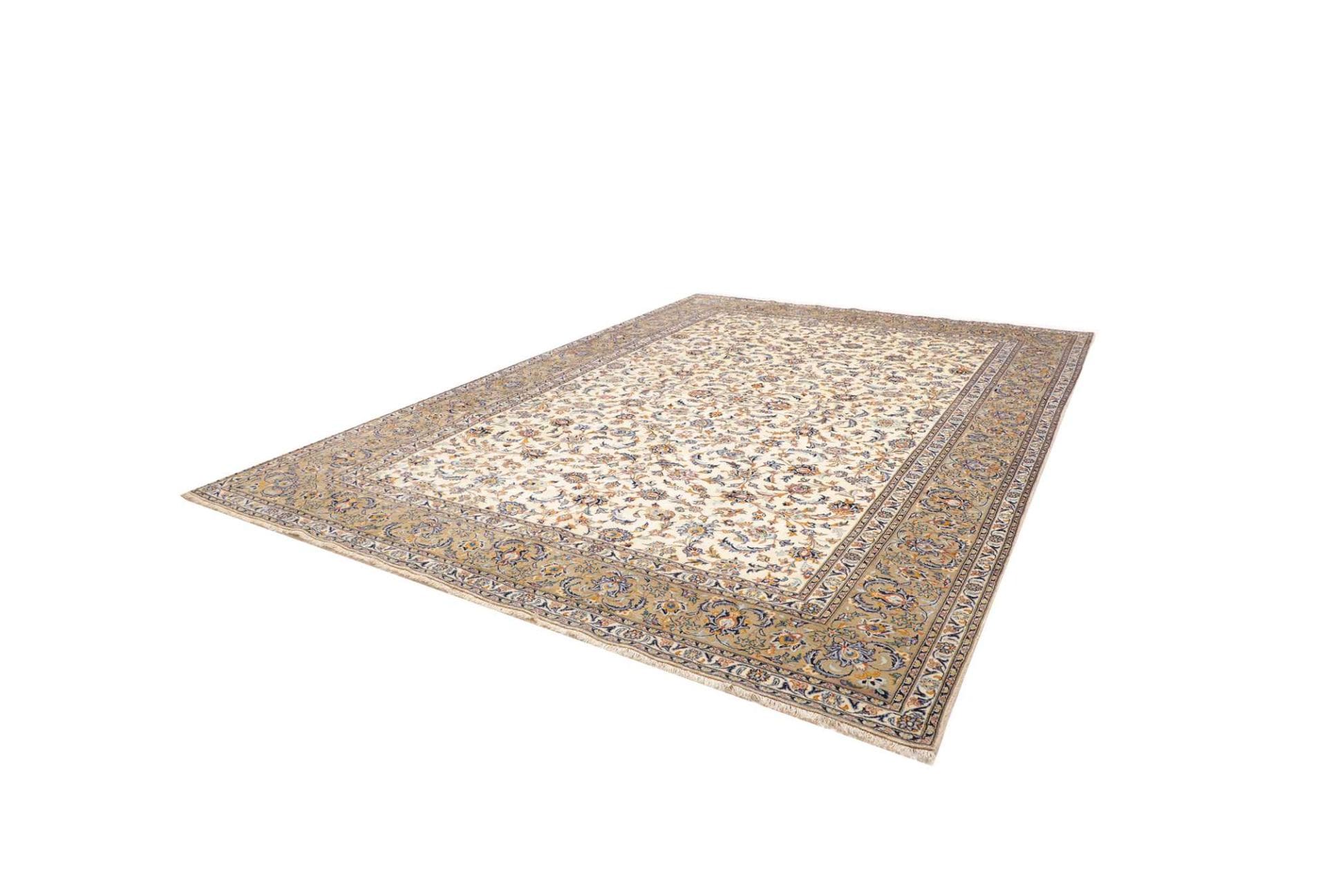 Handgeknüpfter Kashan Perserteppich 294 × 382 cm