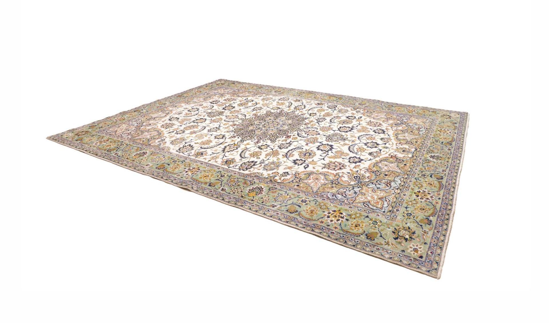 Handgeknüpfter Kashan Perserteppich, 297 × 385 cm, Wolle