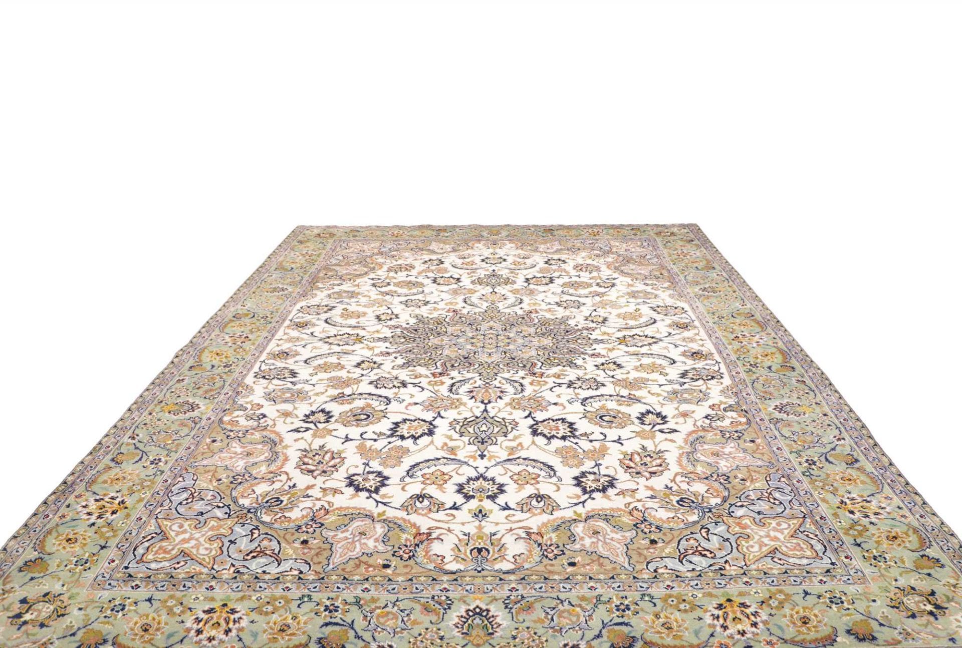 Handgeknüpfter Kashan Perserteppich, 297 × 385 cm, Wolle