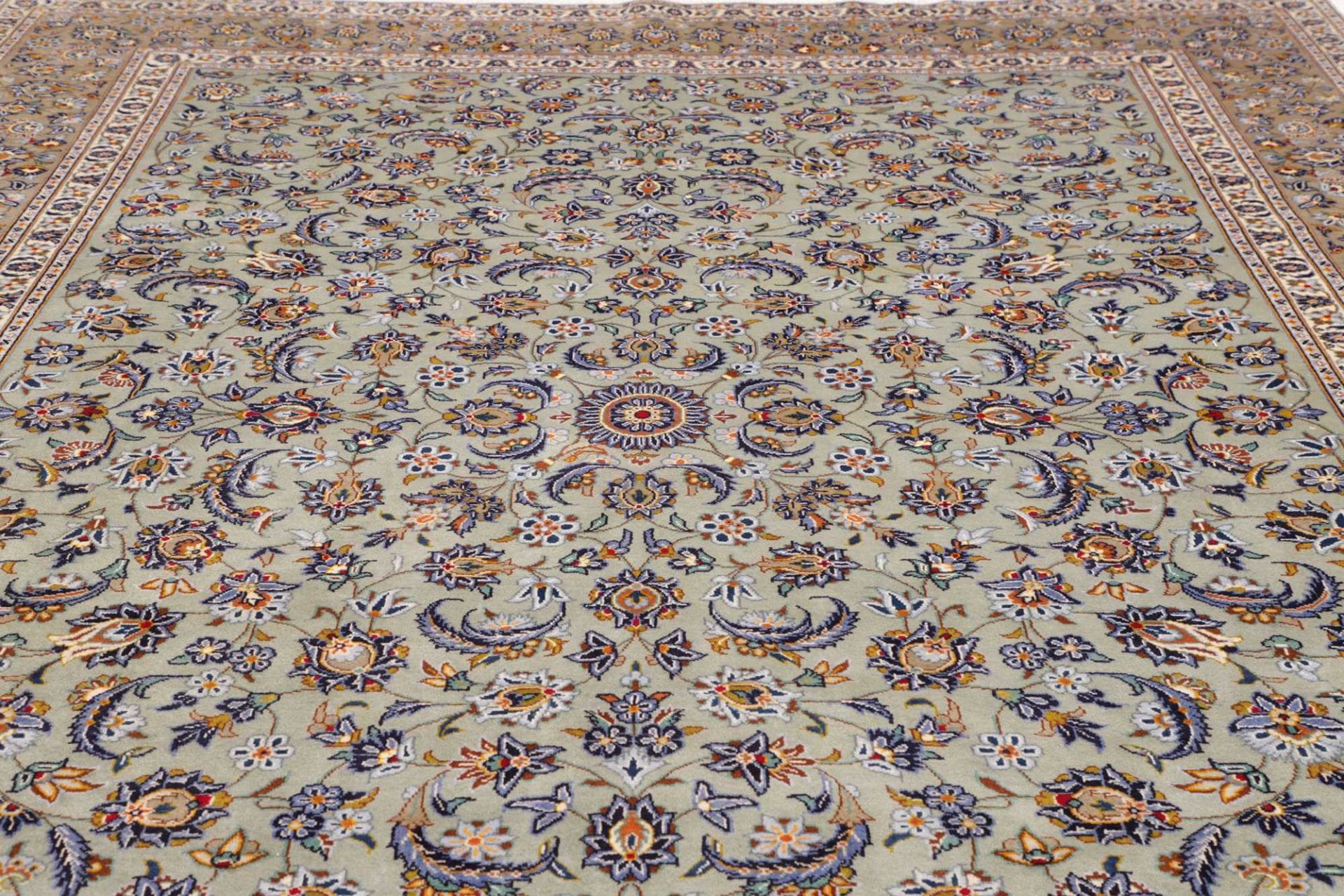 Handgeknüpfter Kashan Perserteppich 306 × 411 cm