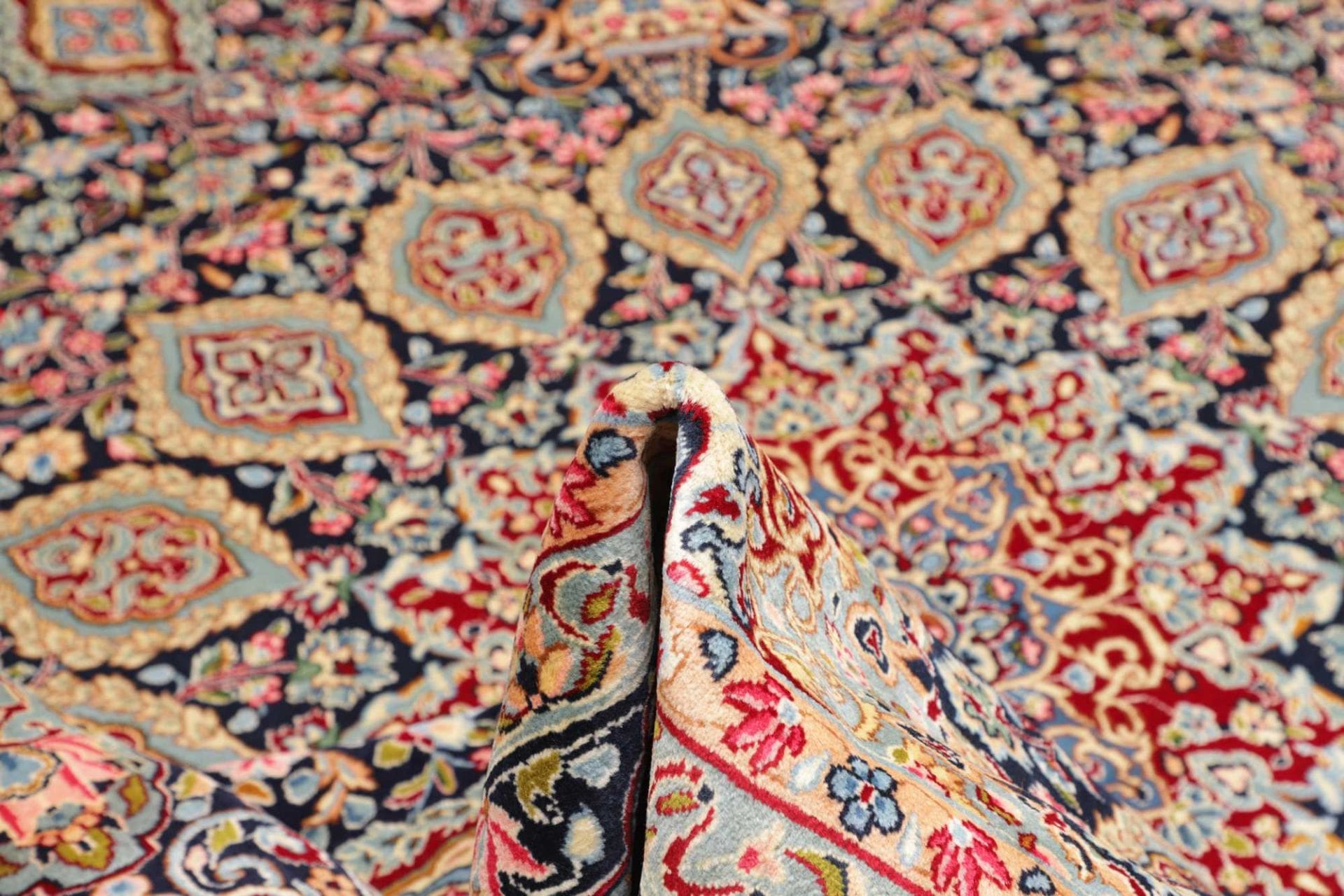Handgeknüpfter Kerman Perserteppich, 279 × 377 cm, Wolle