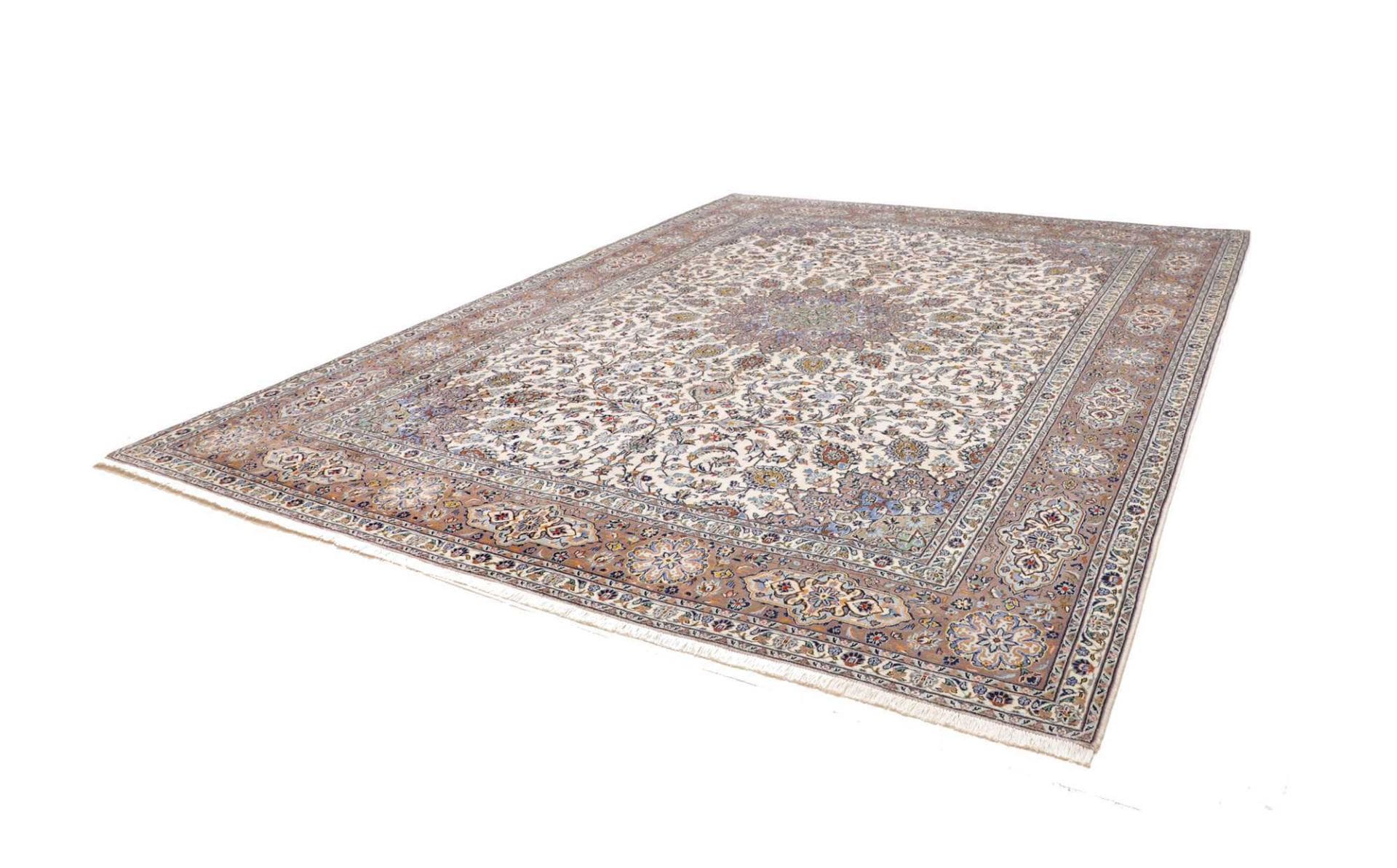 Kashan Perserteppich 301 × 389 cm aus Wolle, handgeknüpft