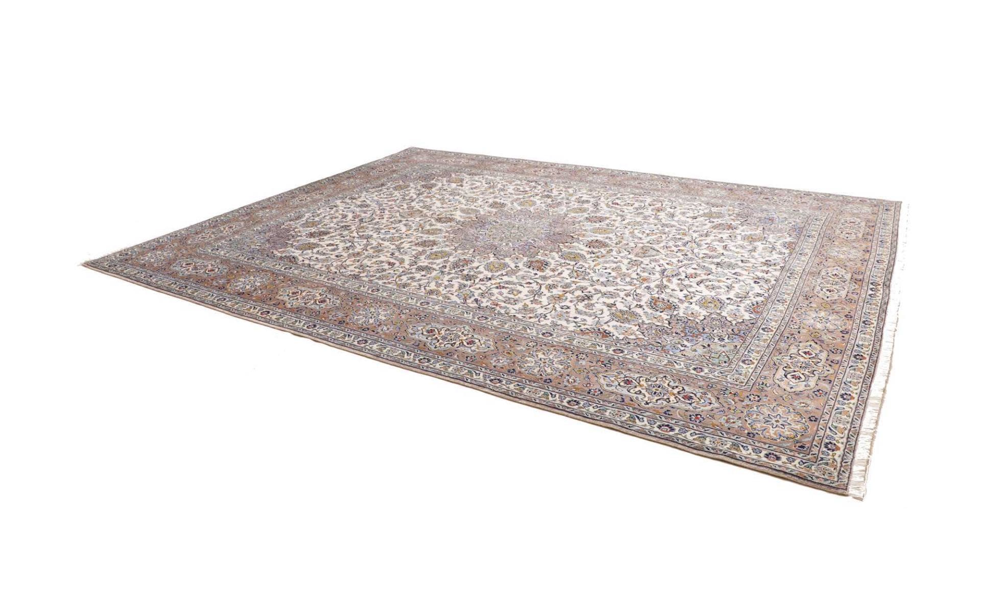Kashan Perserteppich 301 × 389 cm aus Wolle, handgeknüpft