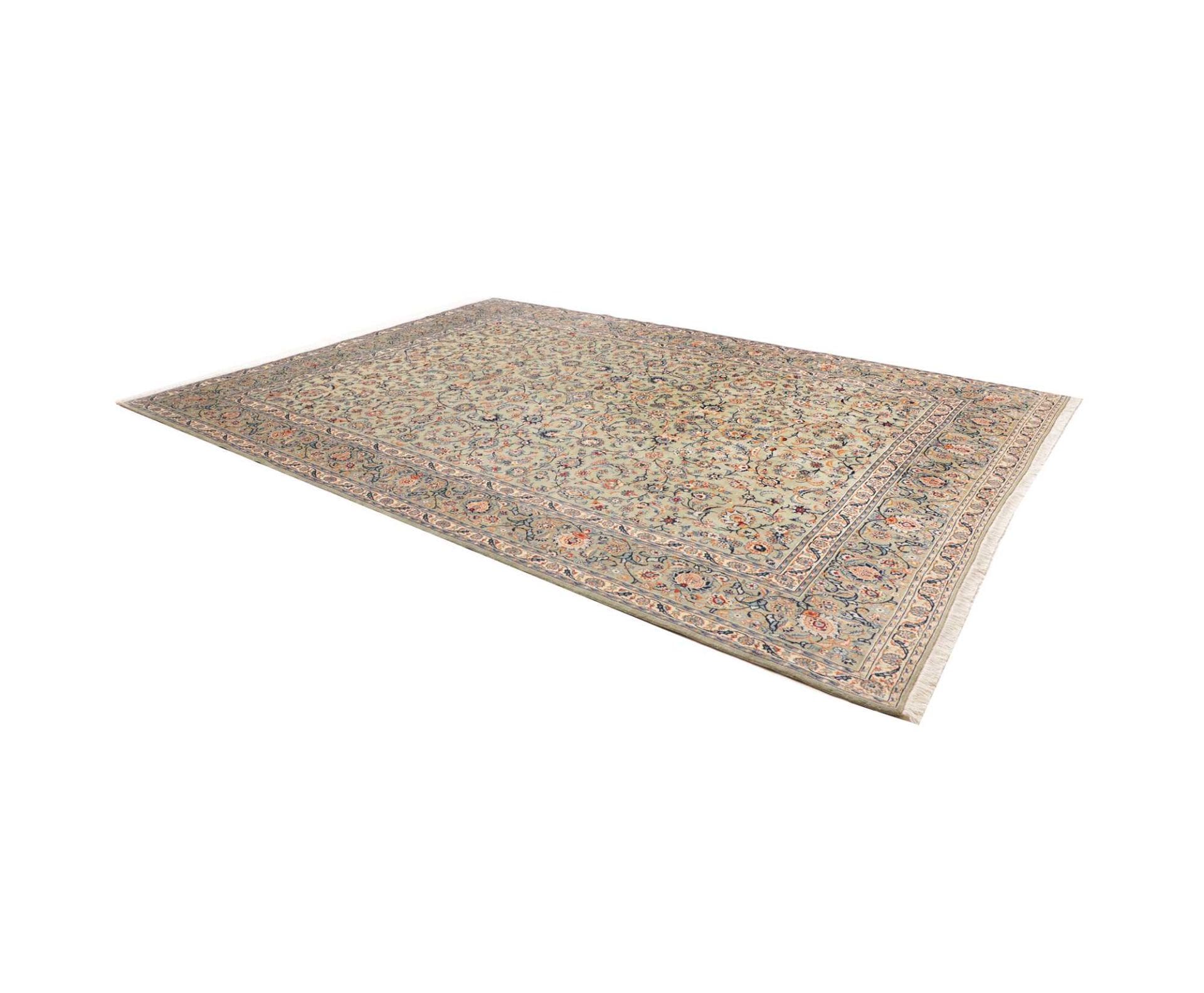 Kashan Perserteppich 276 × 384 cm aus Wolle, handgeknüpft