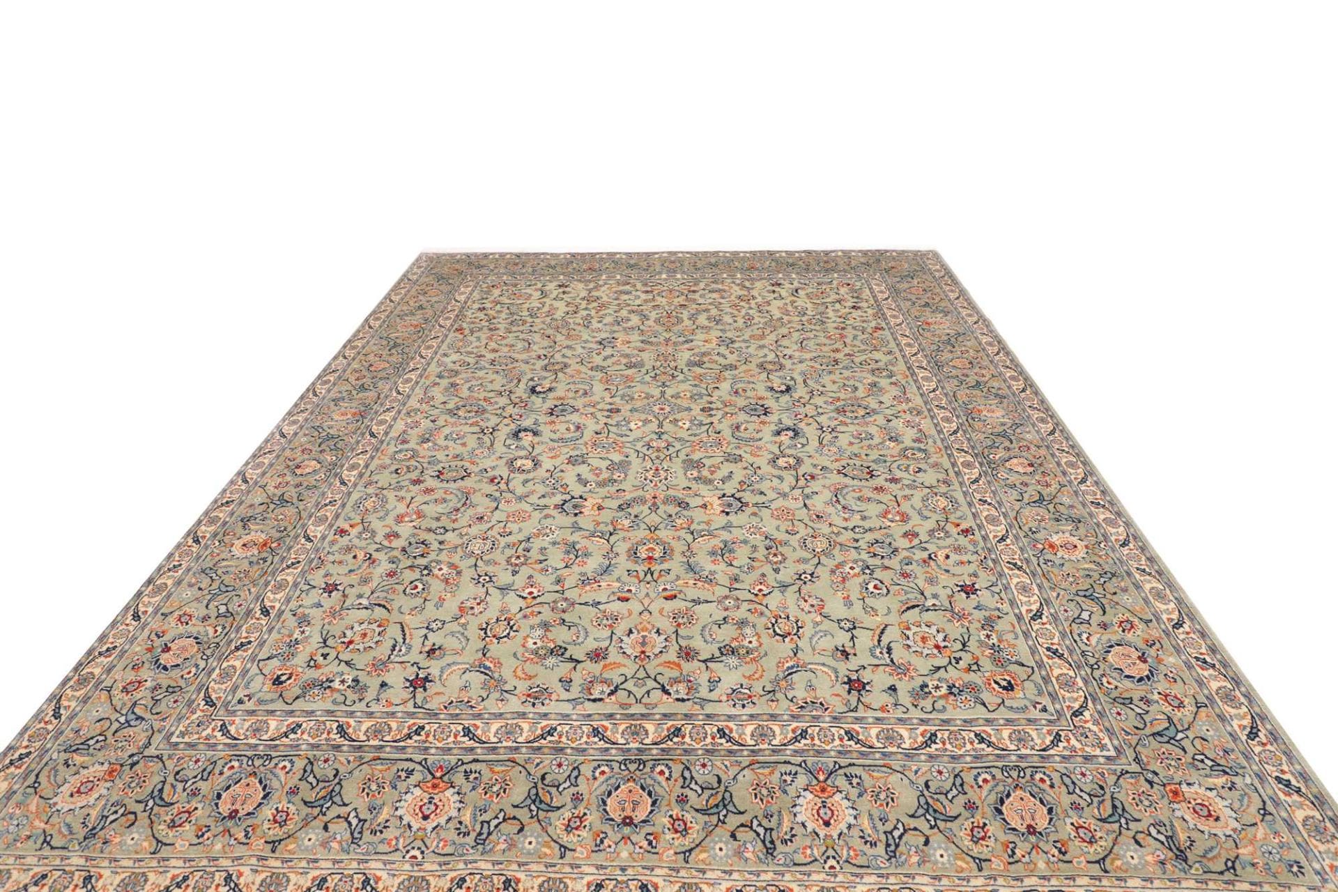 Kashan Perserteppich 276 × 384 cm aus Wolle, handgeknüpft
