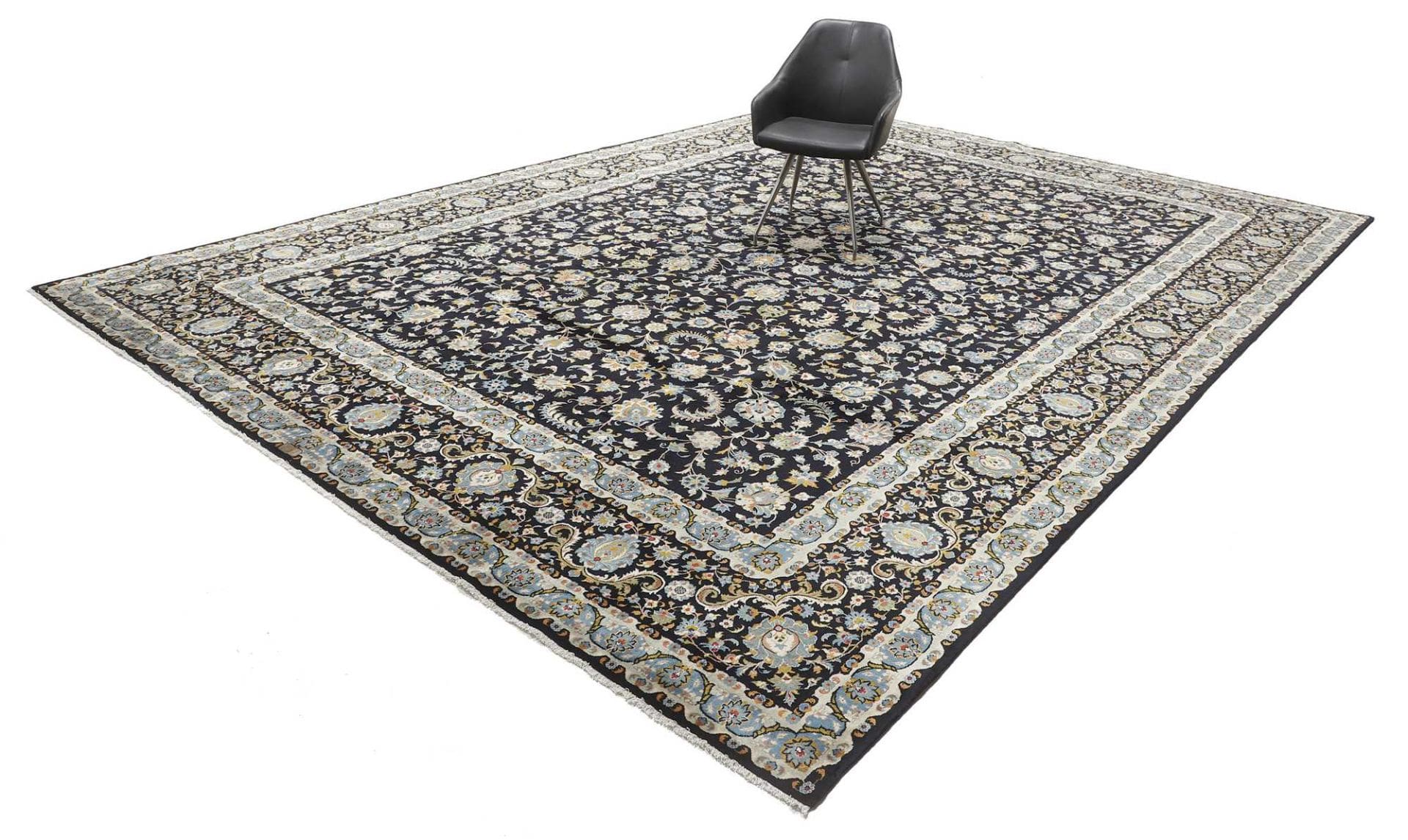 Handgeknüpfter Kashan Perserteppich, 351 × 479 cm, Wolle