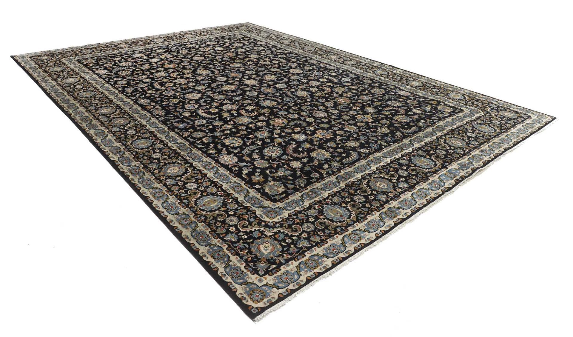Handgeknüpfter Kashan Perserteppich, 351 × 479 cm, Wolle