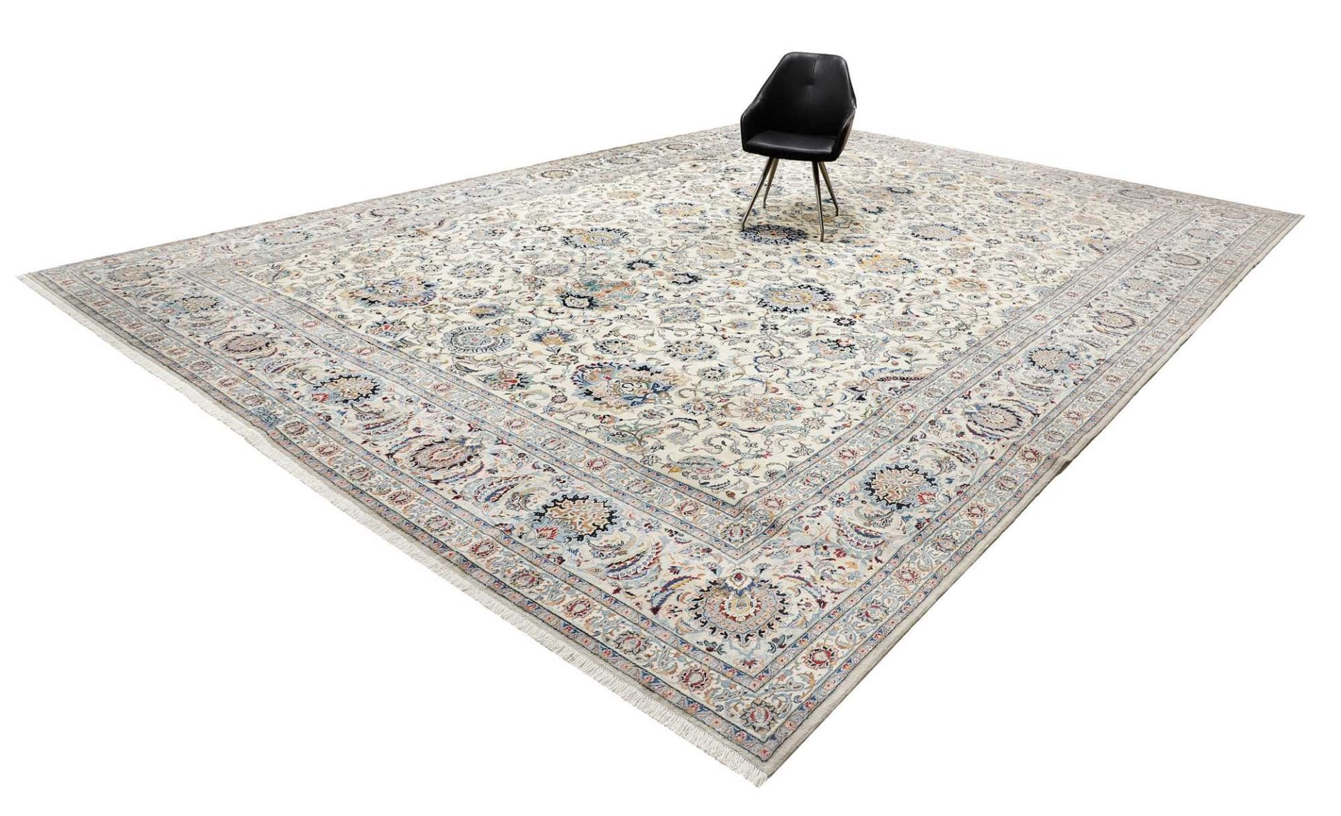 Handgeknüpfter Kashan Perserteppich, 409 × 581 cm, Wolle