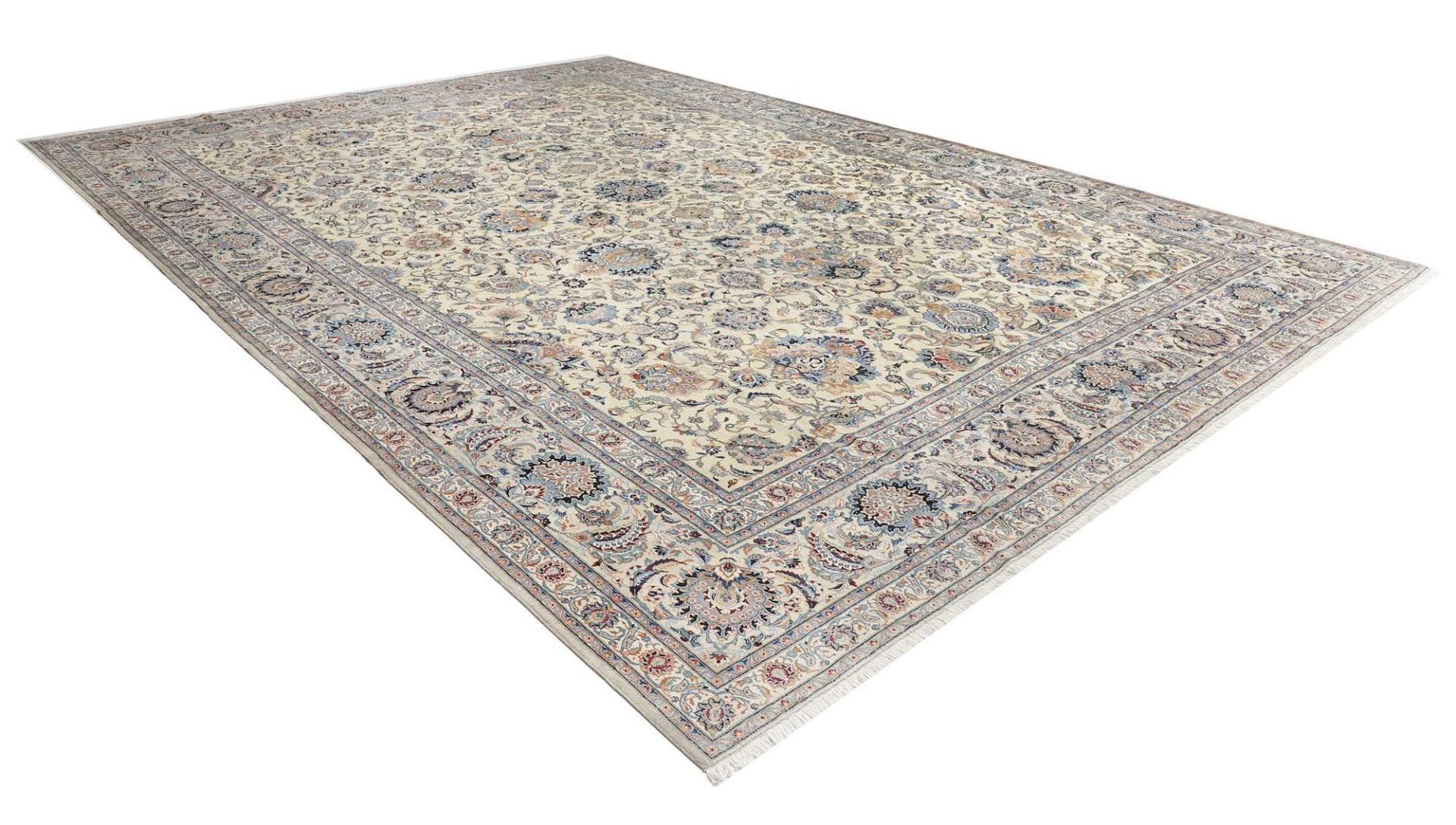 Handgeknüpfter Kashan Perserteppich, 409 × 581 cm, Wolle