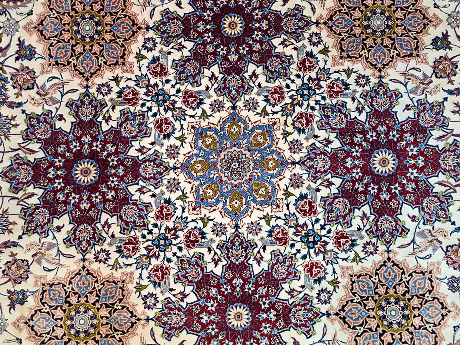 Isfahan Perserteppich aus Iran, 300 × 300 cm