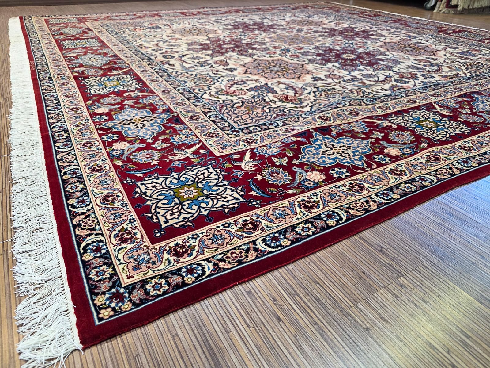 Isfahan Perserteppich aus Iran, 300 × 300 cm