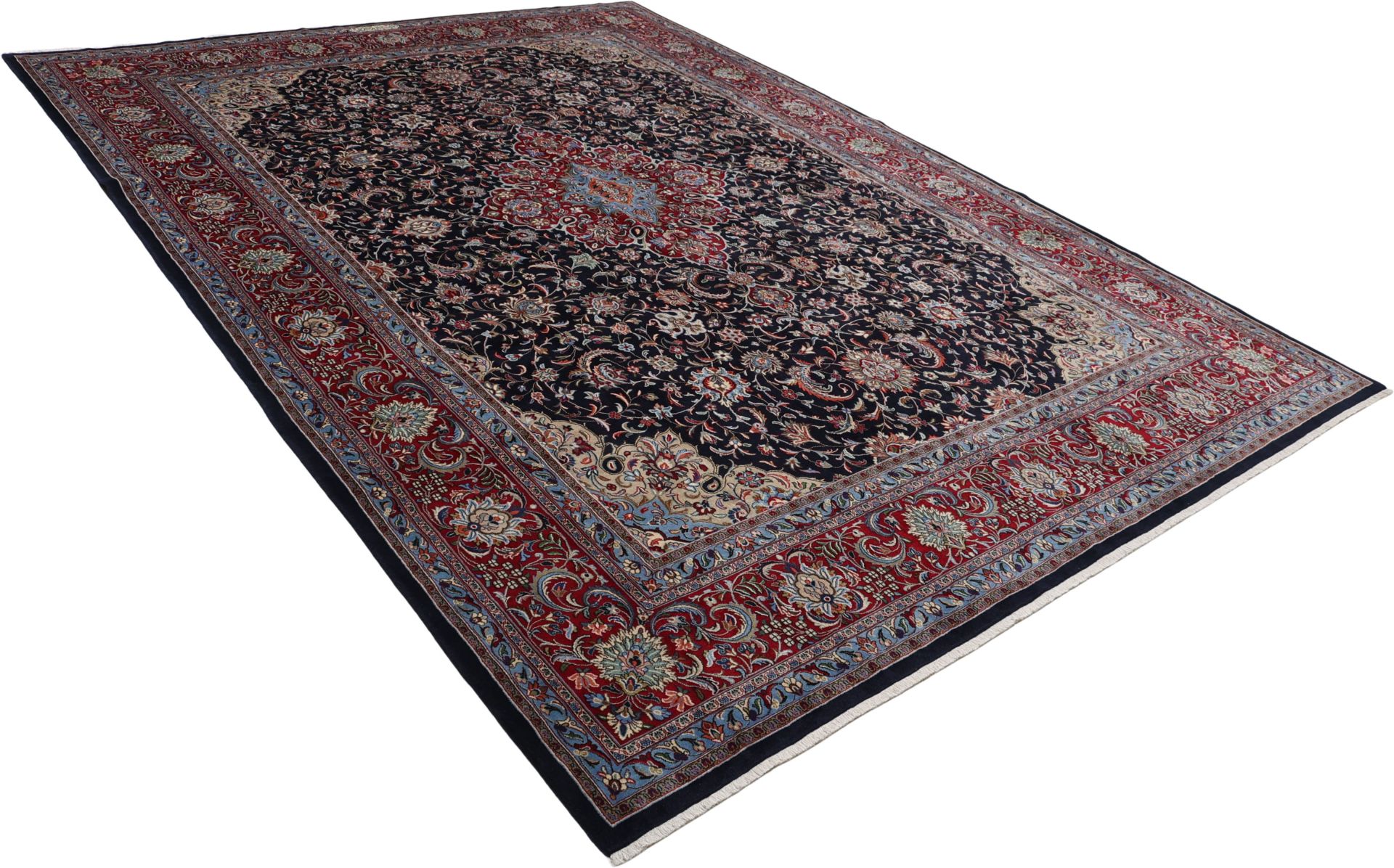 Kashan Perserteppich 306 × 420 cm aus Wolle, handgeknüpft
