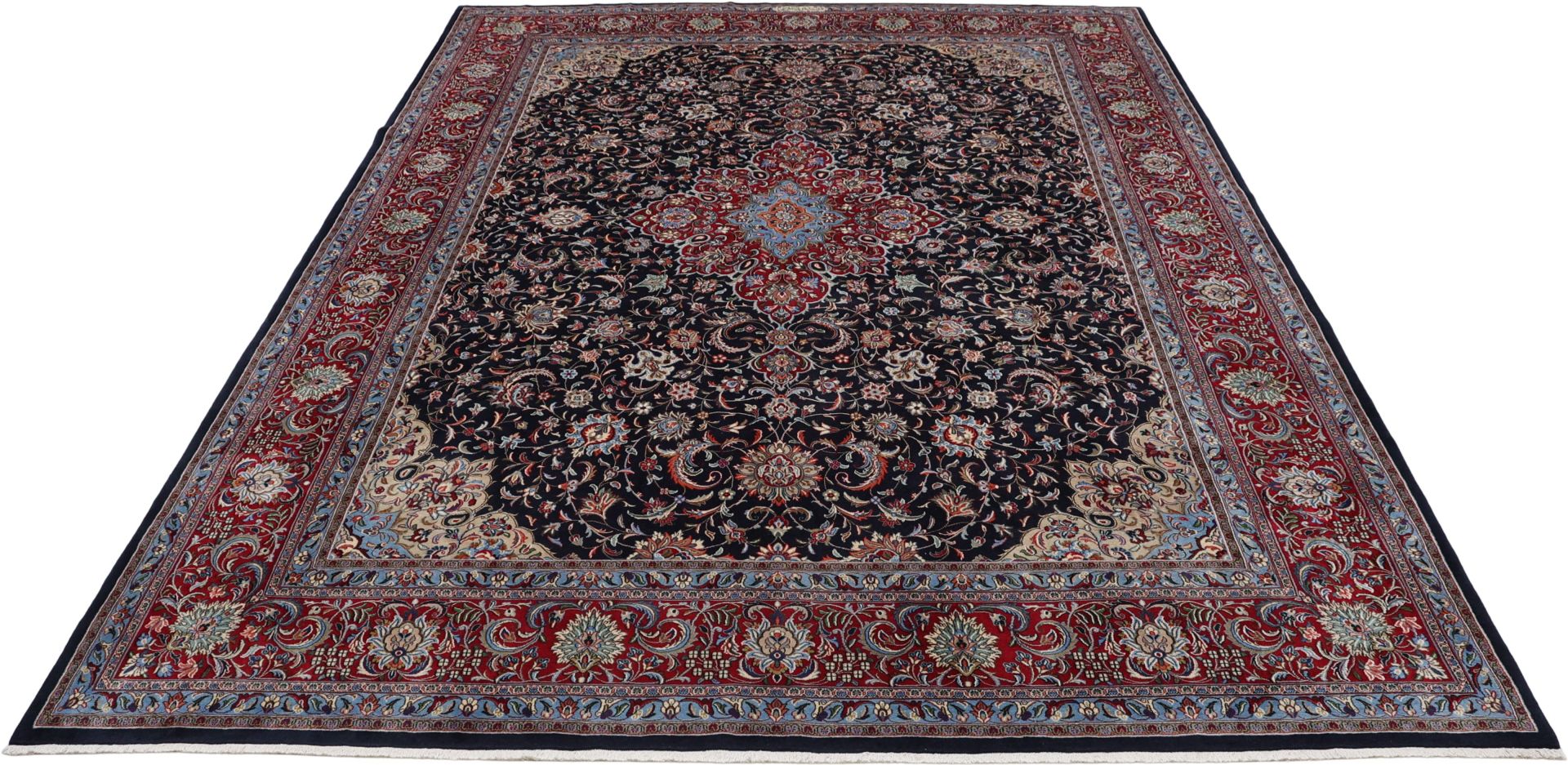Kashan Perserteppich 306 × 420 cm aus Wolle, handgeknüpft