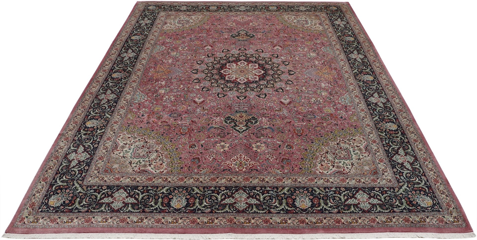 Täbriz Perserteppich 295 × 390 cm aus Wolle & Seide, handgeknüpft