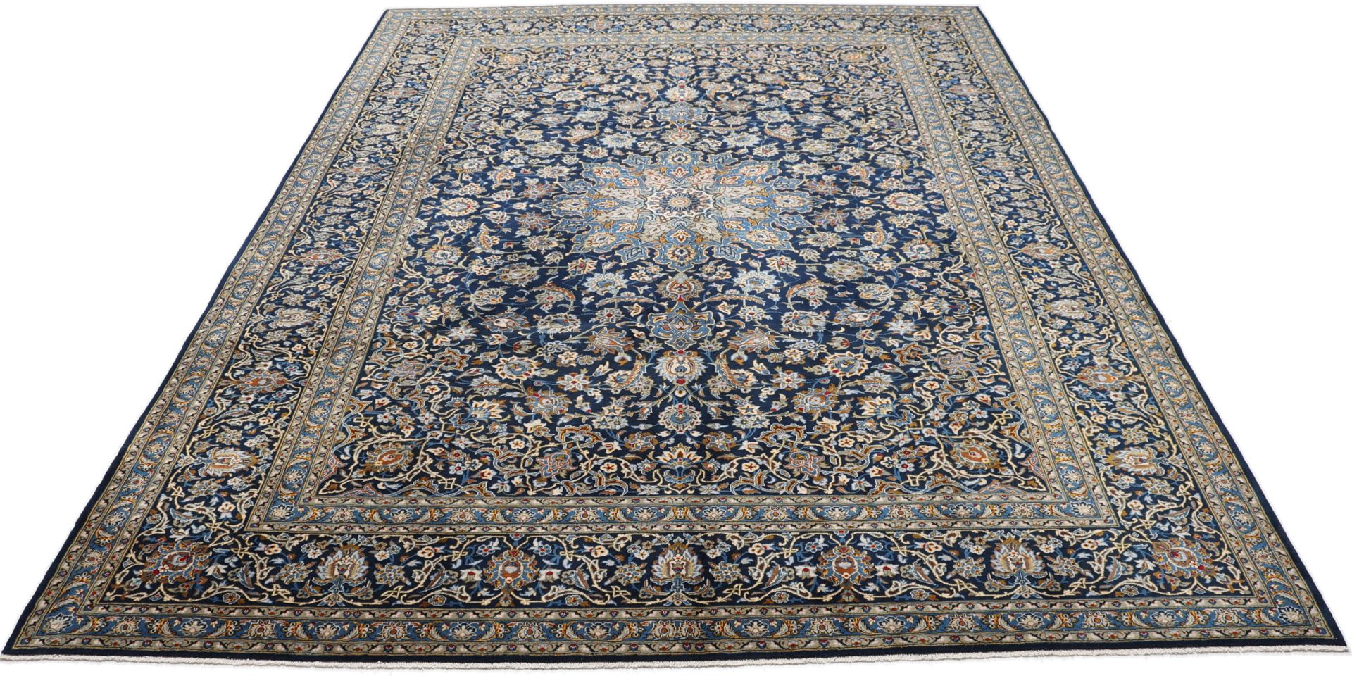 Kashan Perserteppich 310 × 420 cm aus Wolle, handgeknüpft