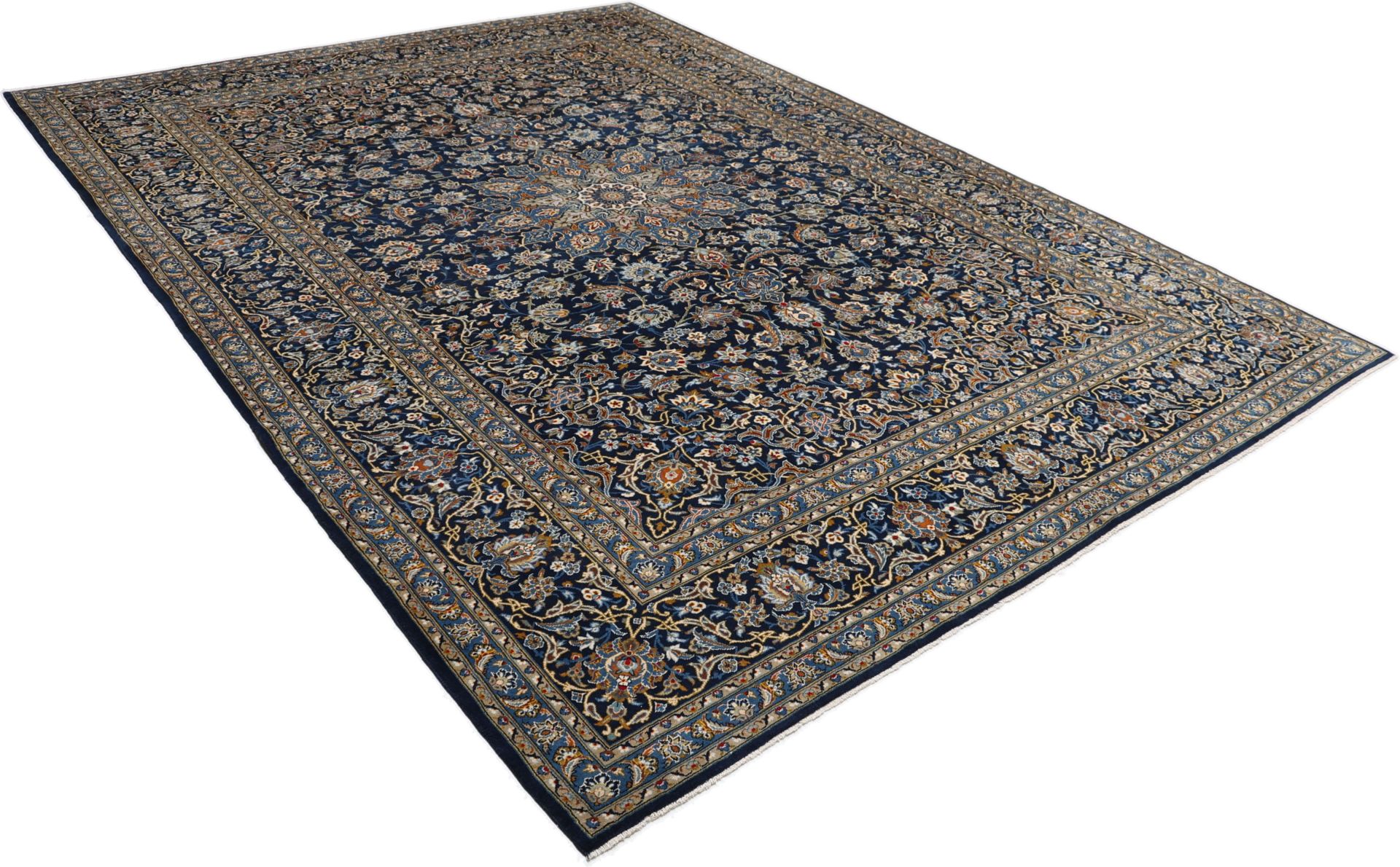 Kashan Perserteppich 310 × 420 cm aus Wolle, handgeknüpft