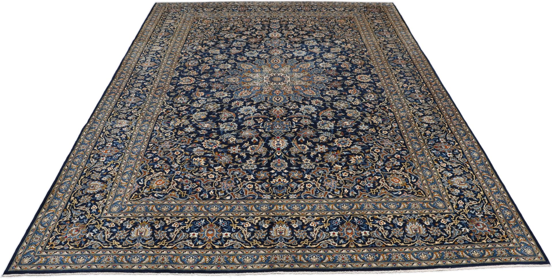 Kashan Perserteppich 310 × 420 cm aus Wolle, handgeknüpft