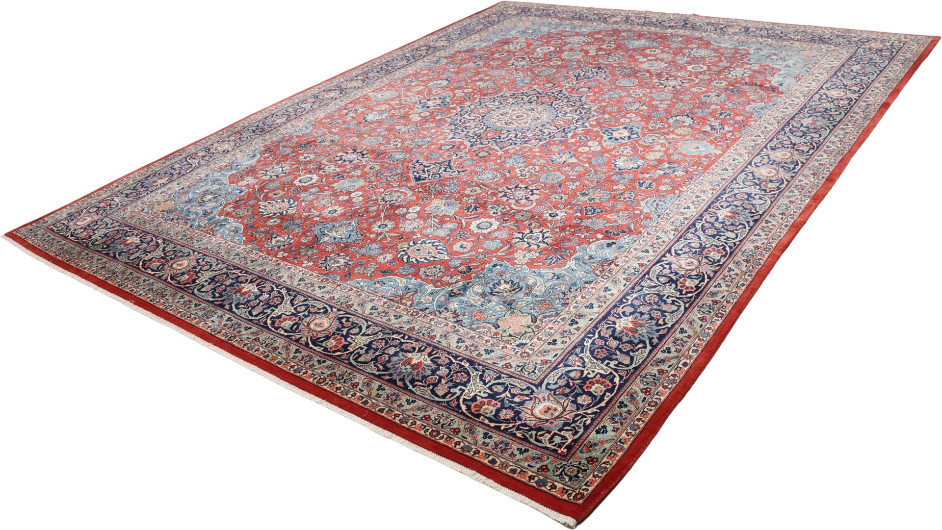 Antiker Kashan Perserteppich aus Iran, 325 × 420 cm