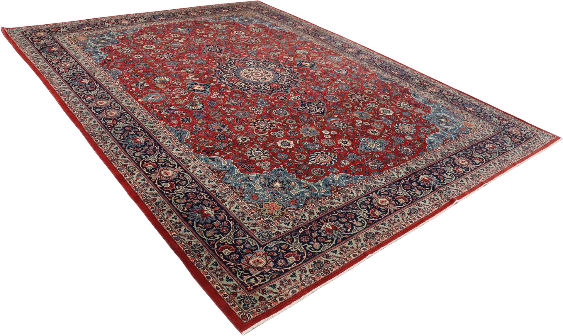 Antiker Kashan Perserteppich aus Iran, 325 × 420 cm