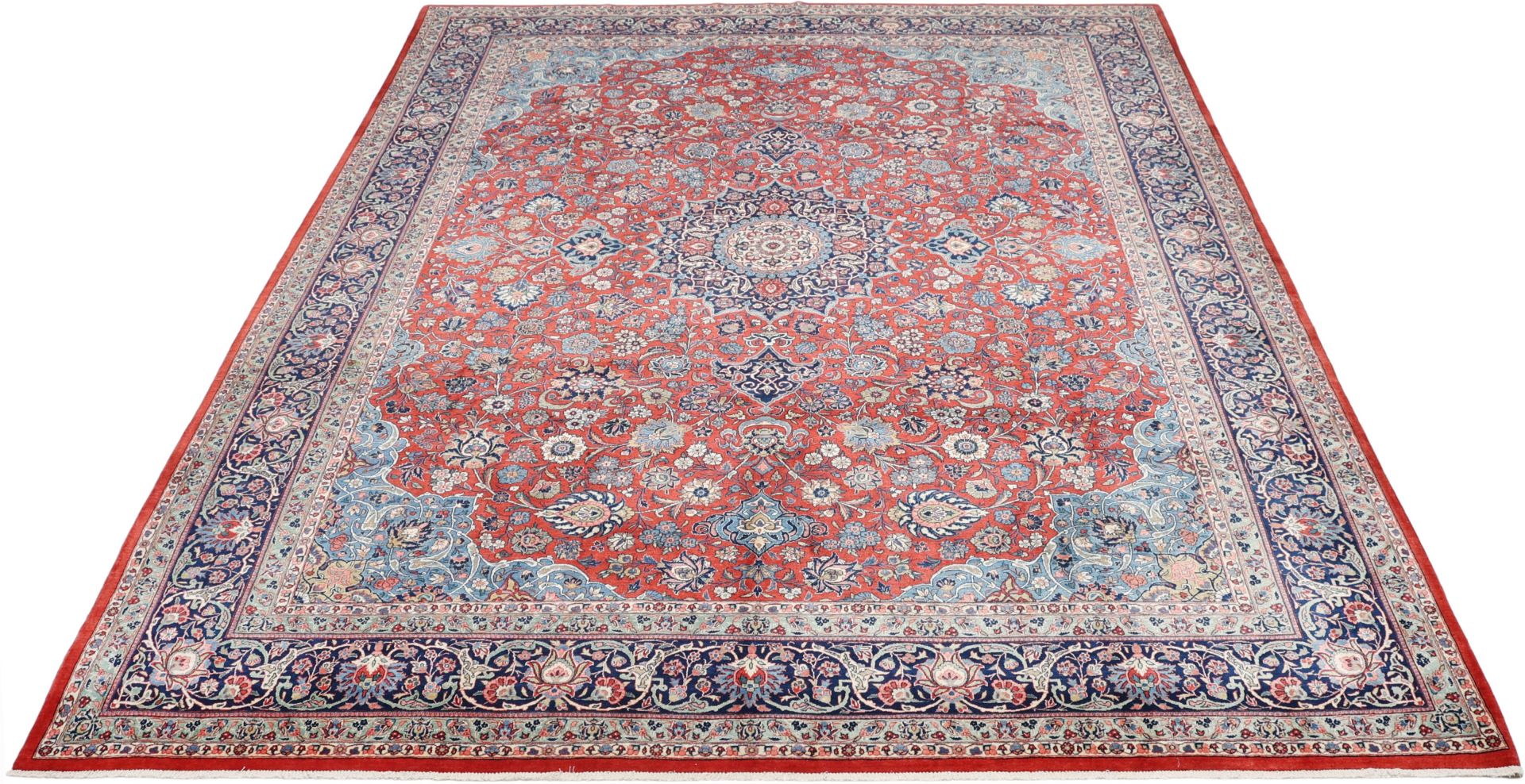 Antiker Kashan Perserteppich aus Iran, 325 × 420 cm
