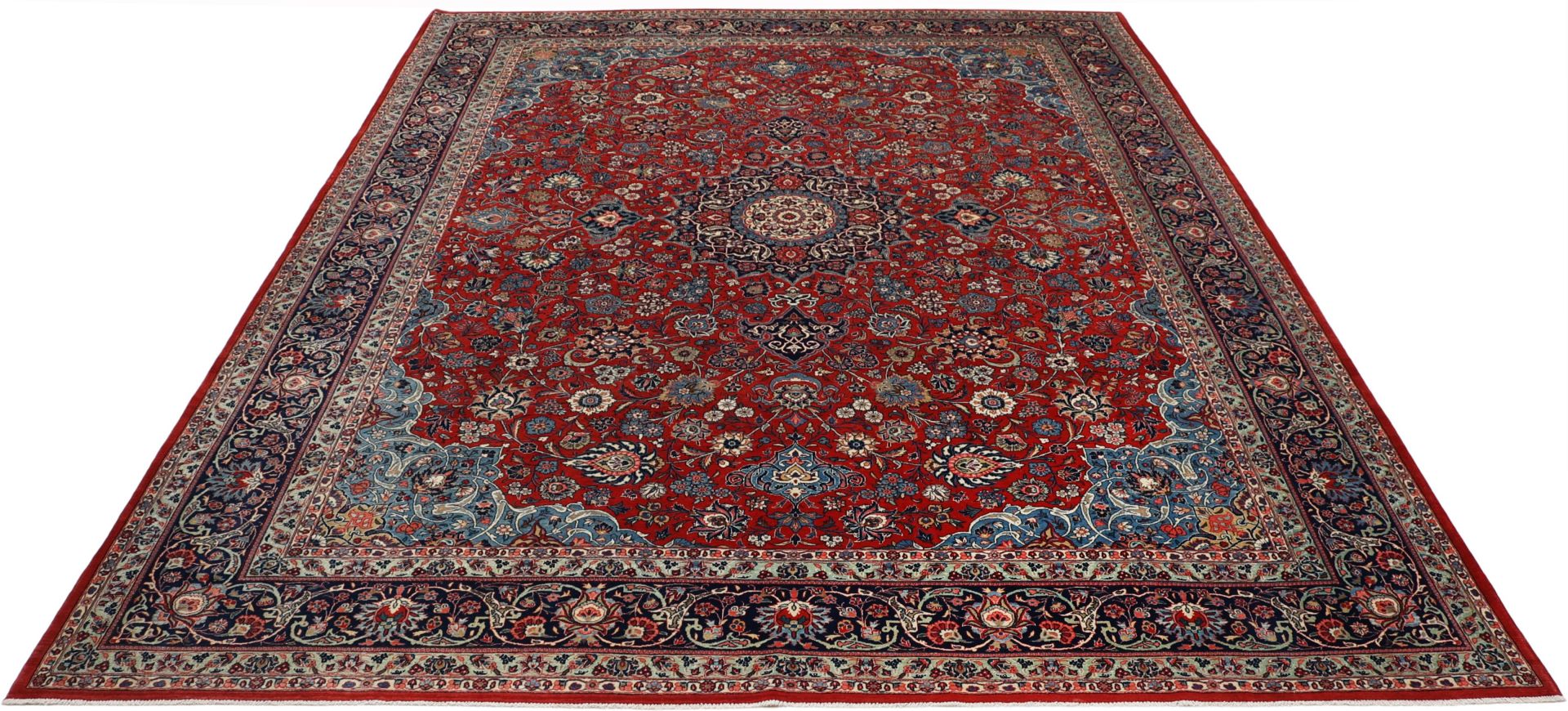 Antiker Kashan Perserteppich aus Iran, 325 × 420 cm