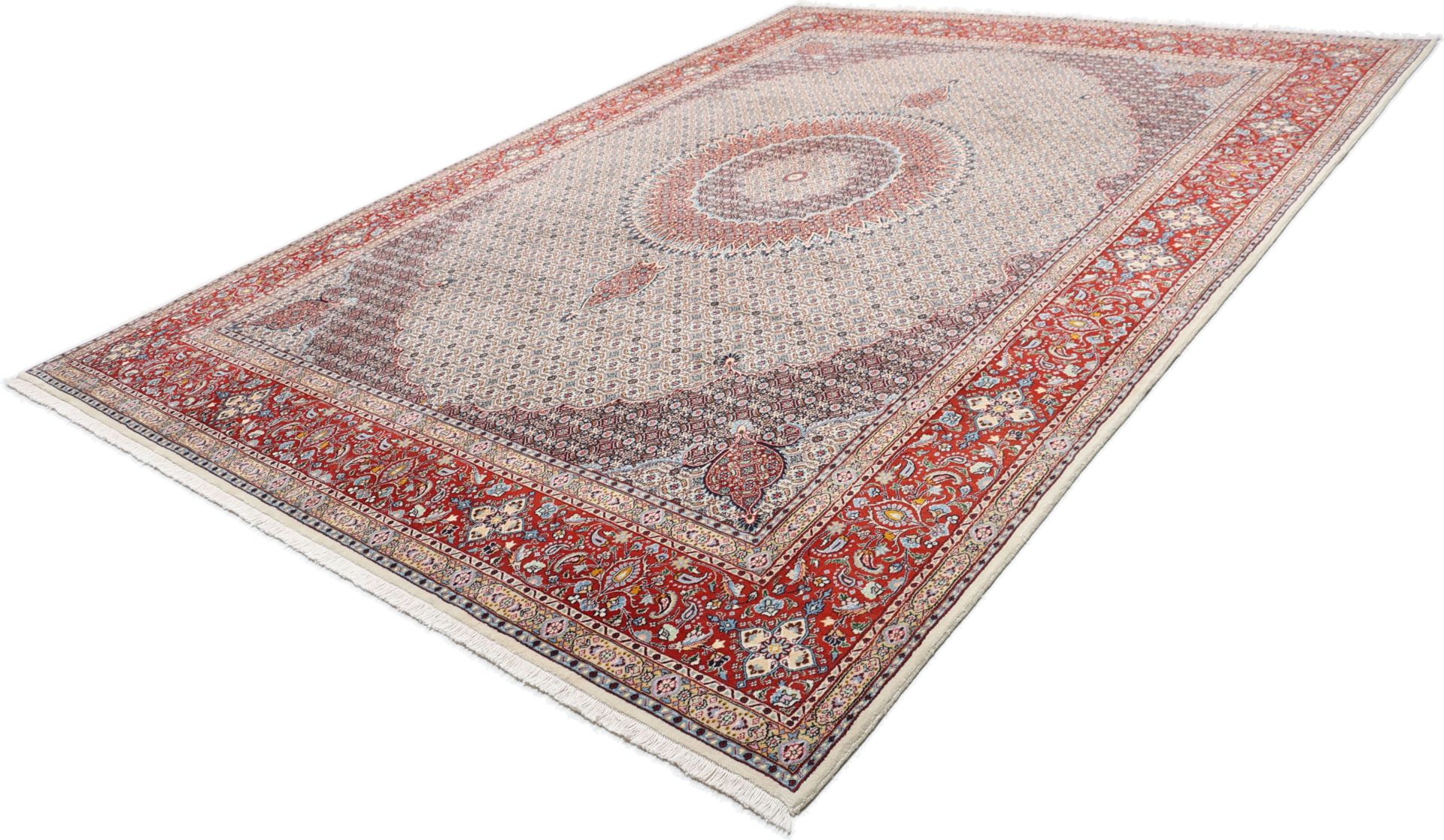 perserteppich-moud-292-x-400-cm-schurwolle-handgeknupft-floral-2 Handgeknüpfter Moud Perserteppich, 292 × 400 cm, Wolle