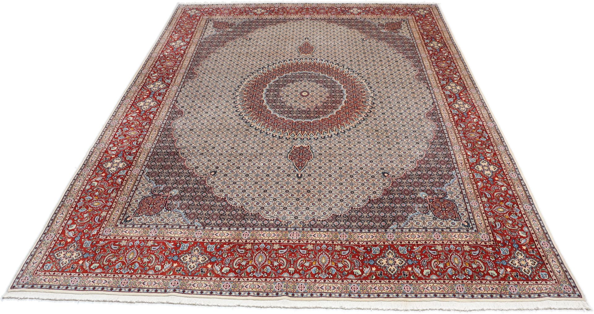 perserteppich-moud-292-x-400-cm-schurwolle-handgeknupft-floral-6 Handgeknüpfter Moud Perserteppich, 292 × 400 cm, Wolle