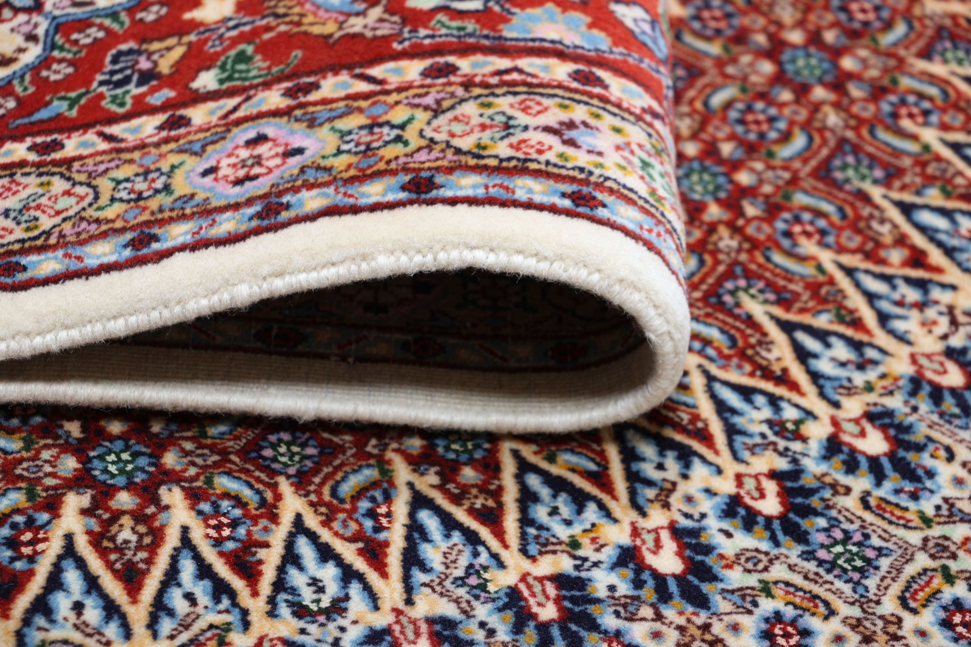 perserteppich-moud-292-x-400-cm-schurwolle-handgeknupft-floral-9 Handgeknüpfter Moud Perserteppich, 292 × 400 cm, Wolle