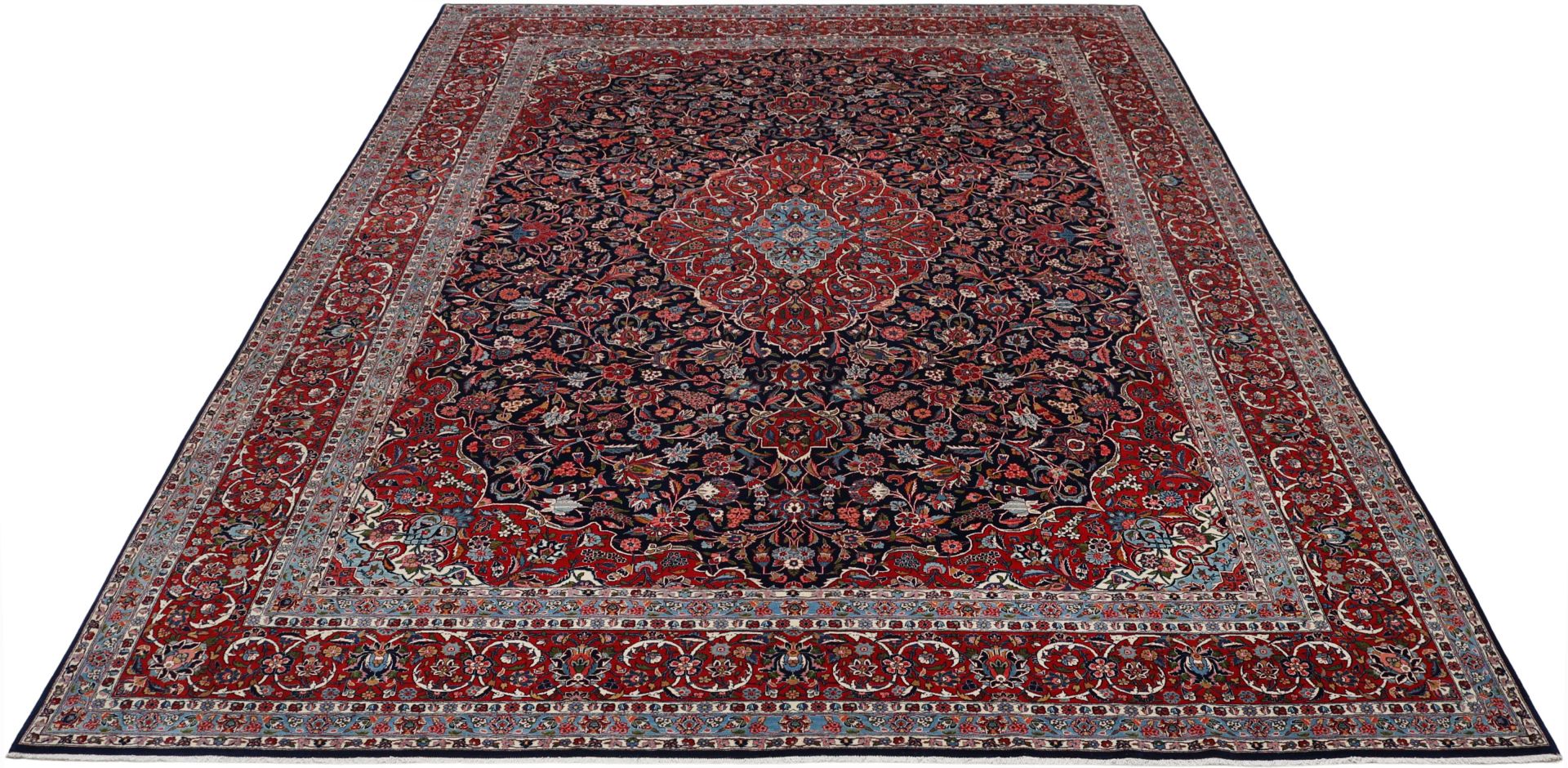 Antiker Kashan Perserteppich, 315 × 415 cm, Wolle