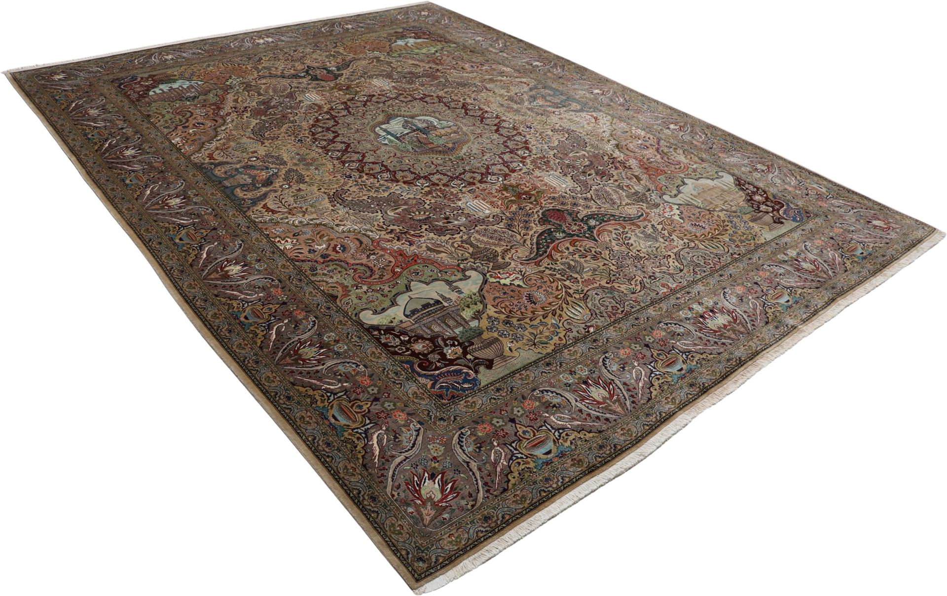 perserteppich-tabriz-310-x-402-cm-schurwolle-handgeknupft-70-jahre-alt-2 Täbriz Perserteppich 310 × 402 cm aus Wolle, handgeknüpft