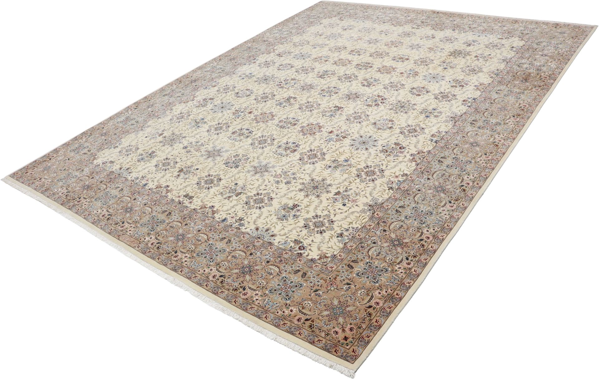 Handgeknüpfter Isfahan Perserteppich, 289 × 386 cm, Wolle & Seide