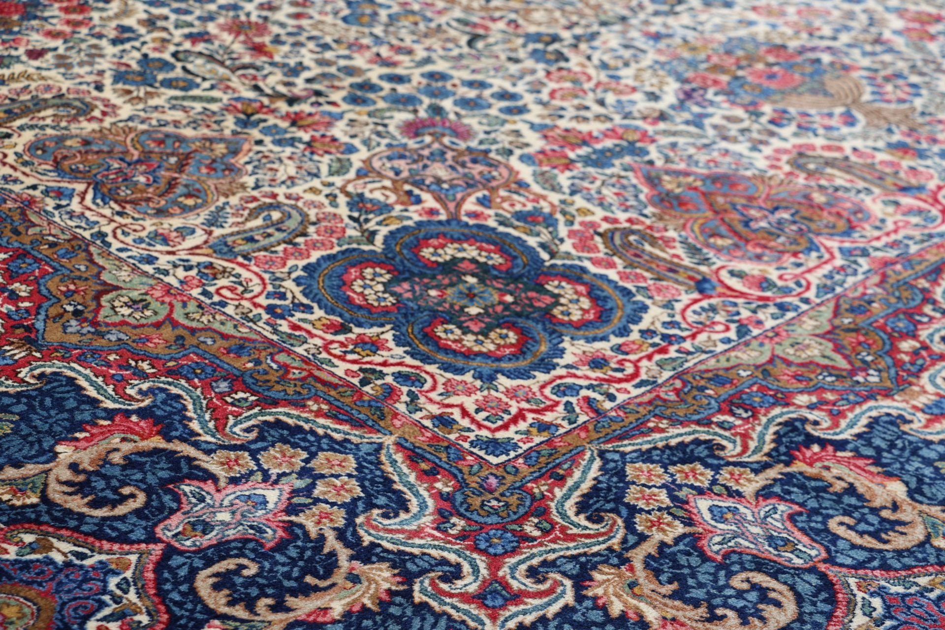 Handgeknüpfter Kerman Perserteppich, 298 × 405 cm, Wolle
