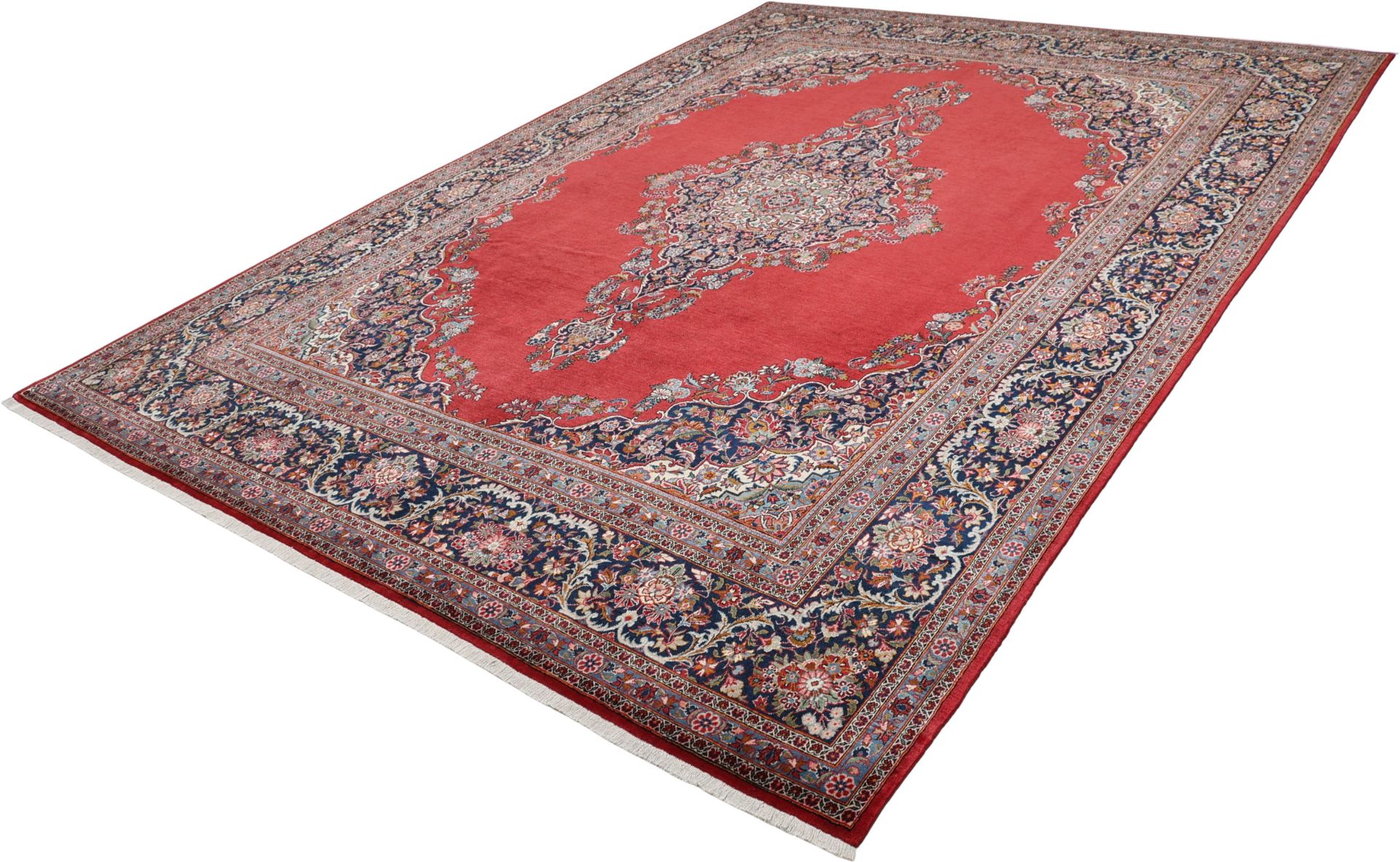 Antiker Kashan Perserteppich, 282 × 396 cm, Wolle