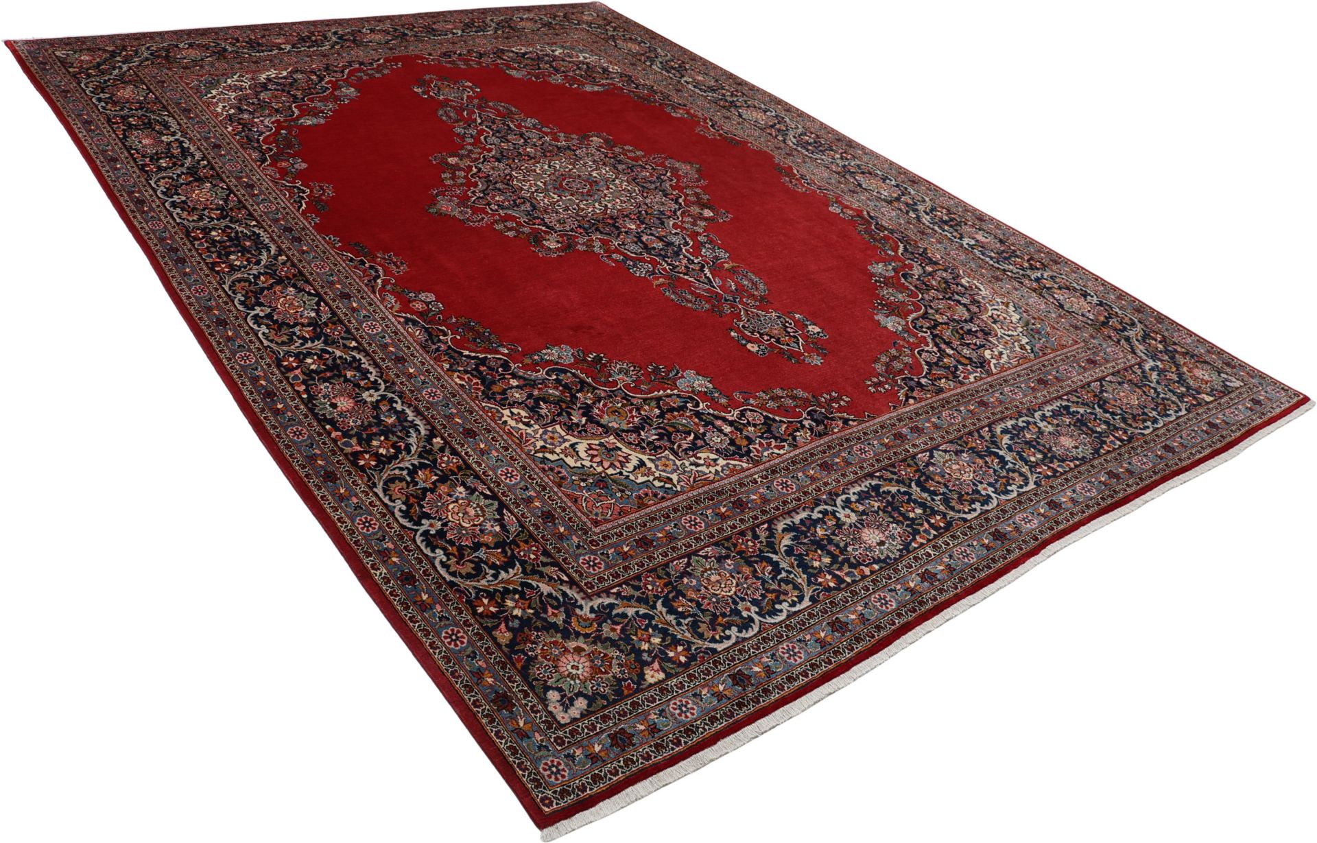 Antiker Kashan Perserteppich, 282 × 396 cm, Wolle