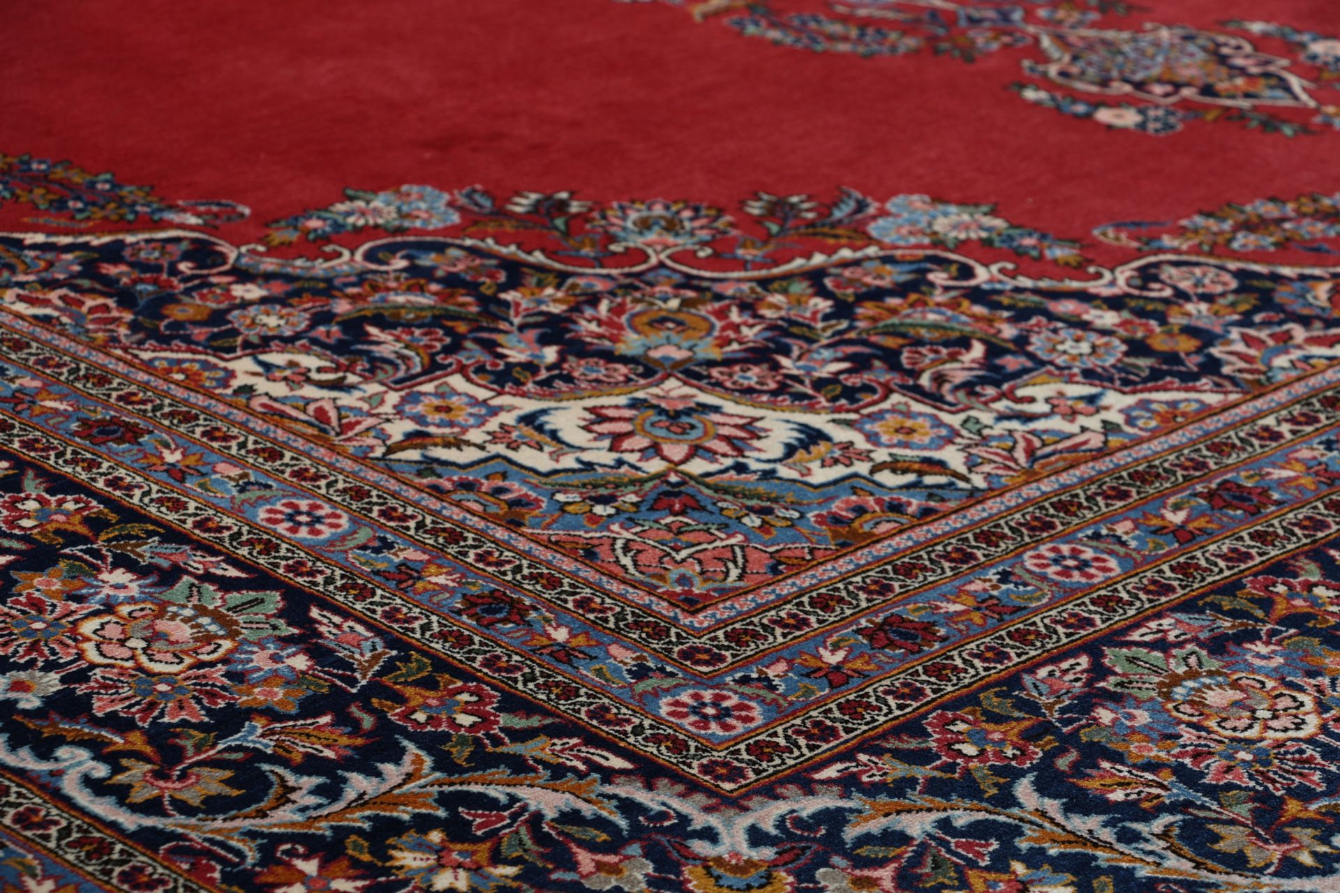 Antiker Kashan Perserteppich, 282 × 396 cm, Wolle