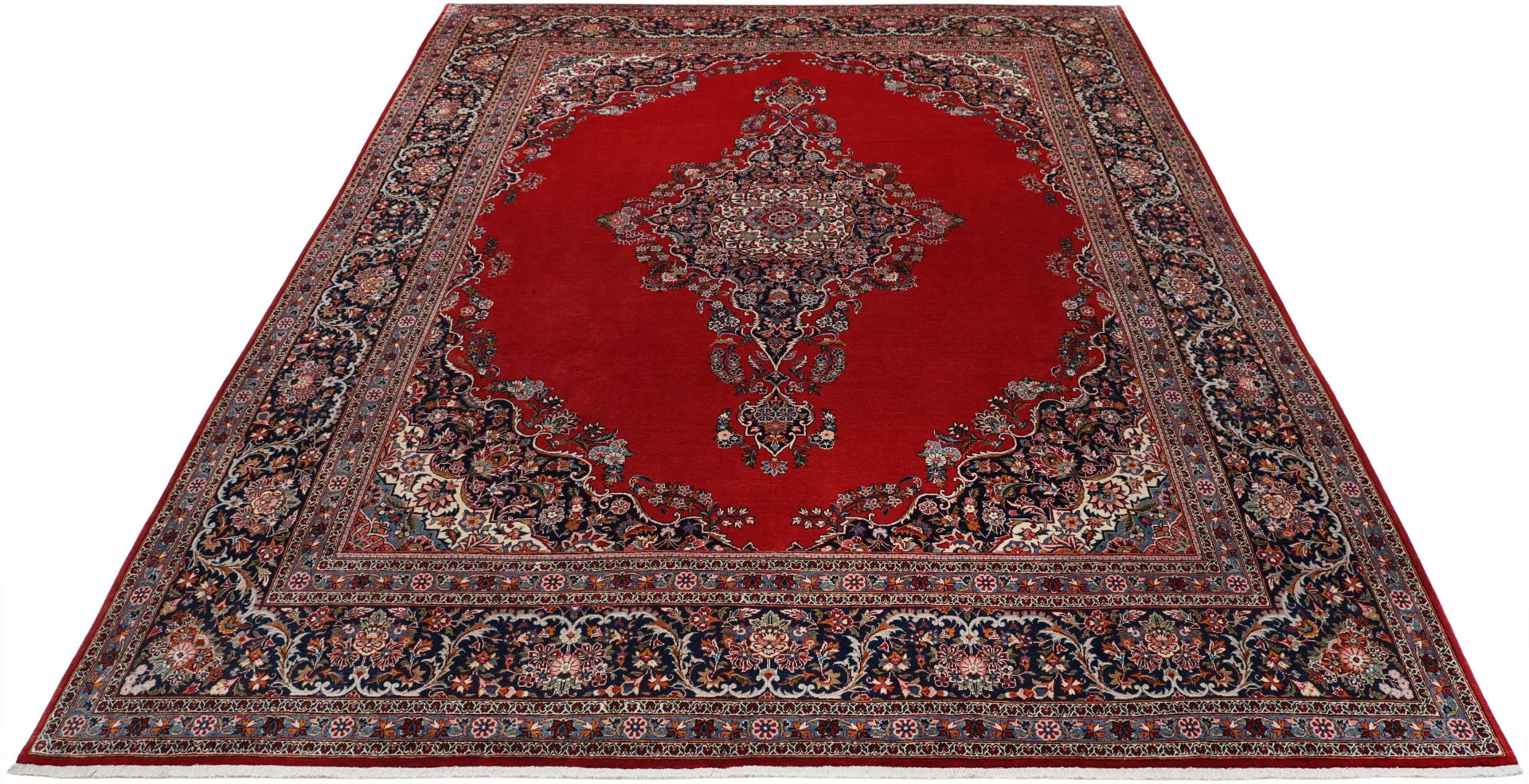 Antiker Kashan Perserteppich, 282 × 396 cm, Wolle