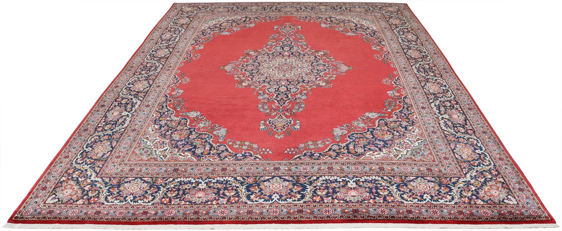 Antiker Kashan Perserteppich, 282 × 396 cm, Wolle