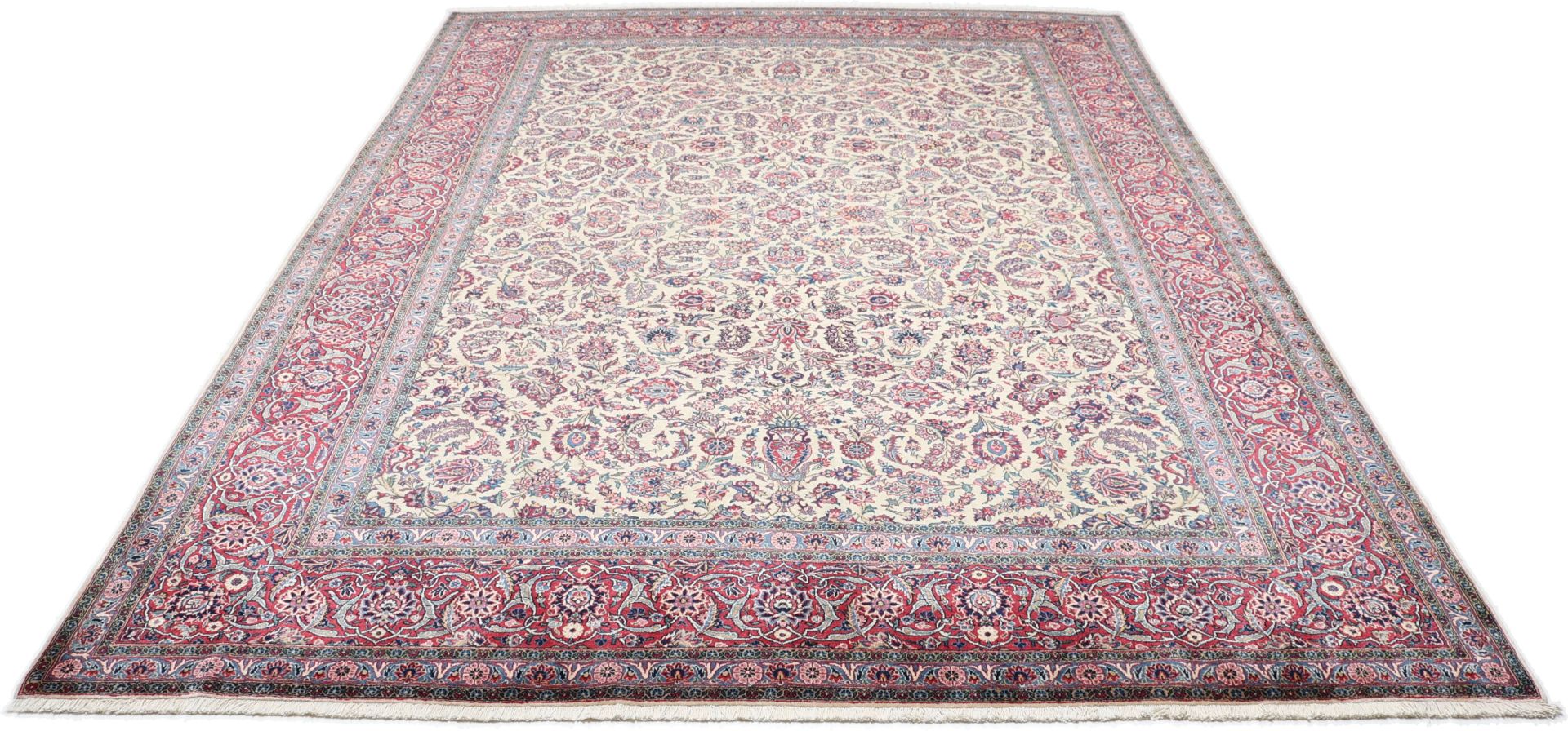 Kashan Perserteppich antik, 275 × 378 cm, Wolle