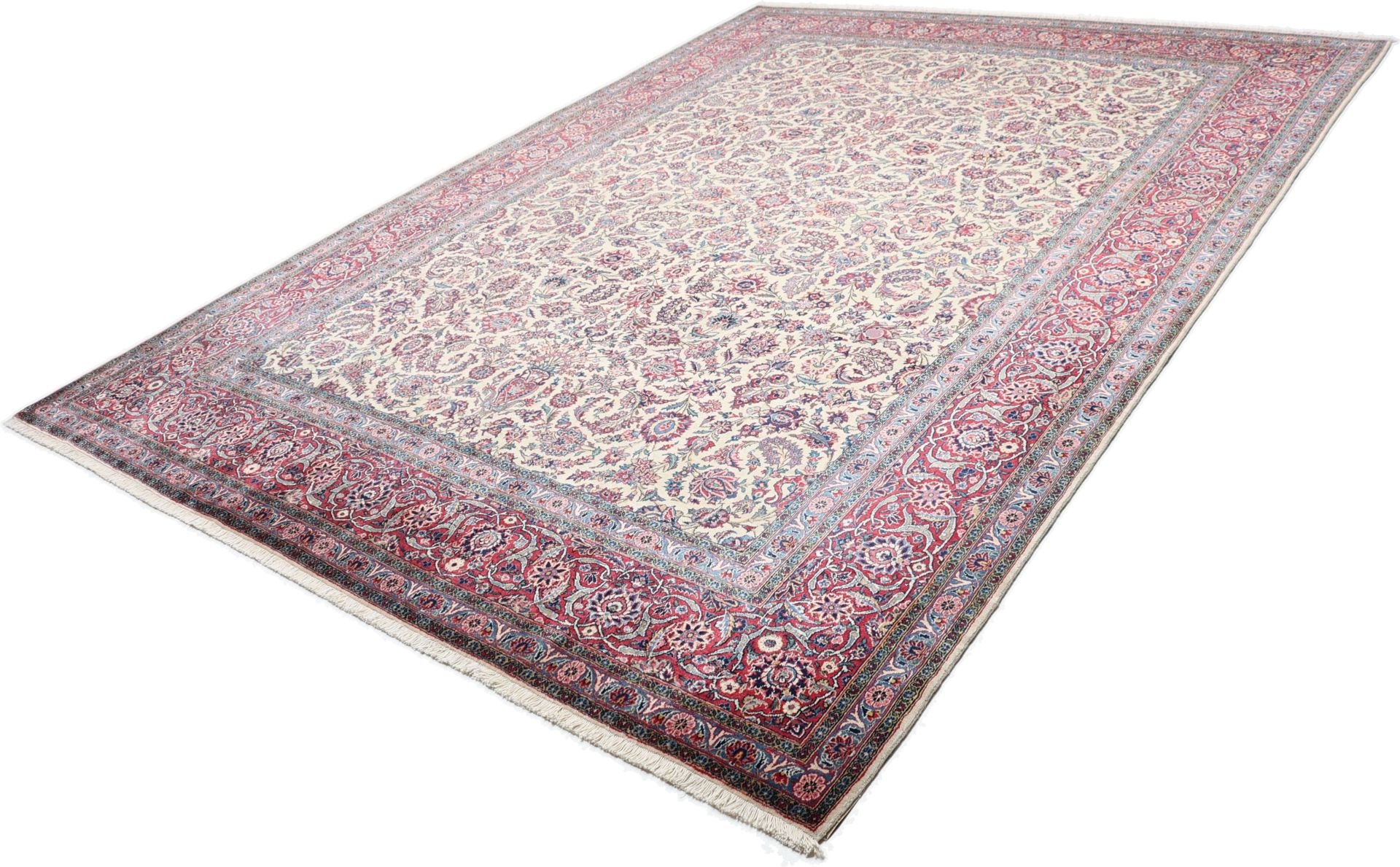 Kashan Perserteppich antik, 275 × 378 cm, Wolle