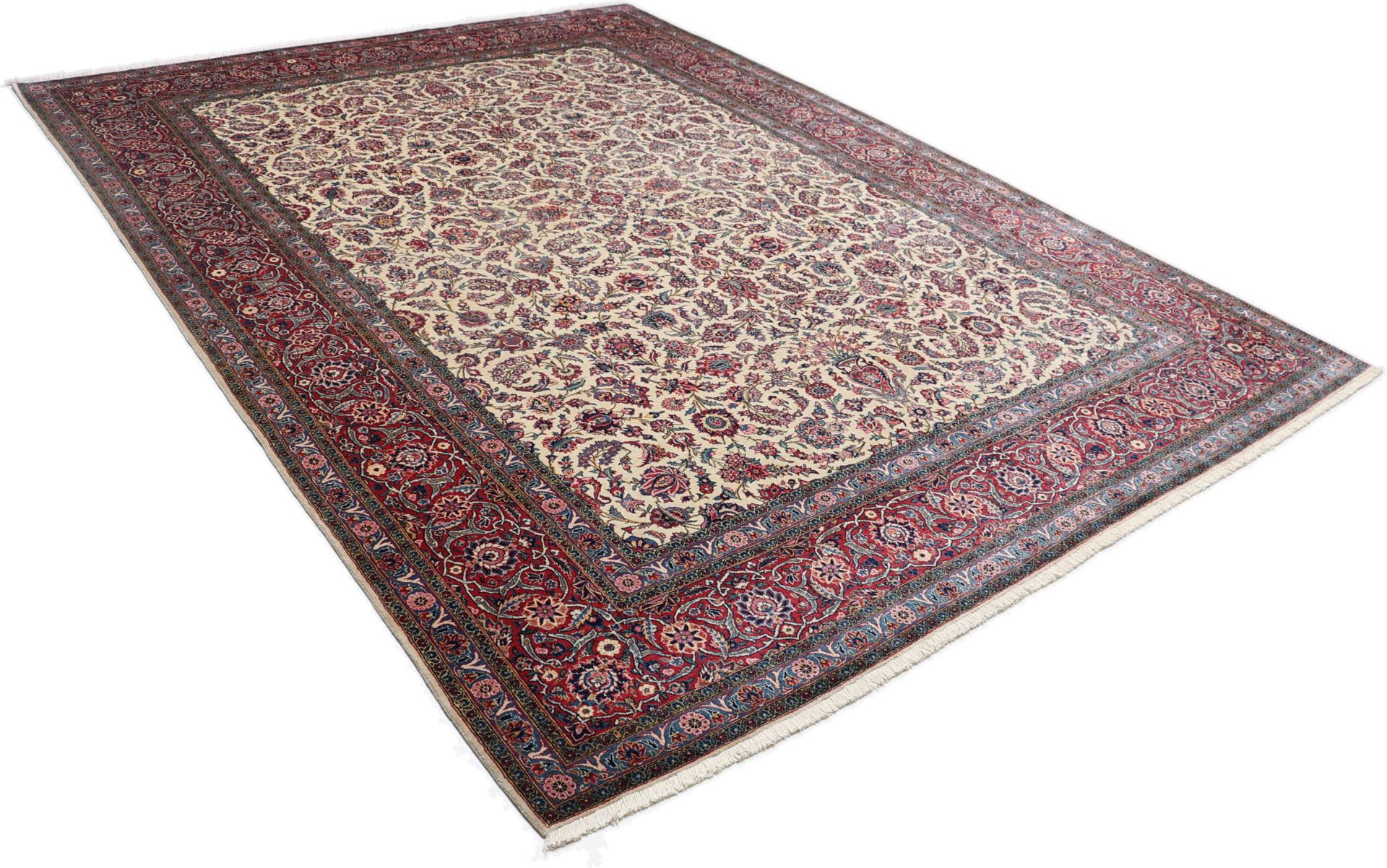 Kashan Perserteppich antik, 275 × 378 cm, Wolle