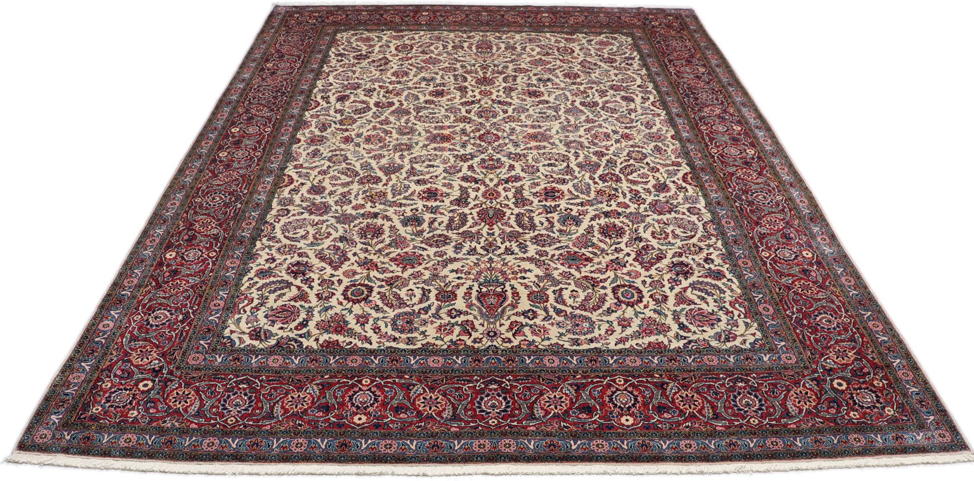 Kashan Perserteppich antik, 275 × 378 cm, Wolle