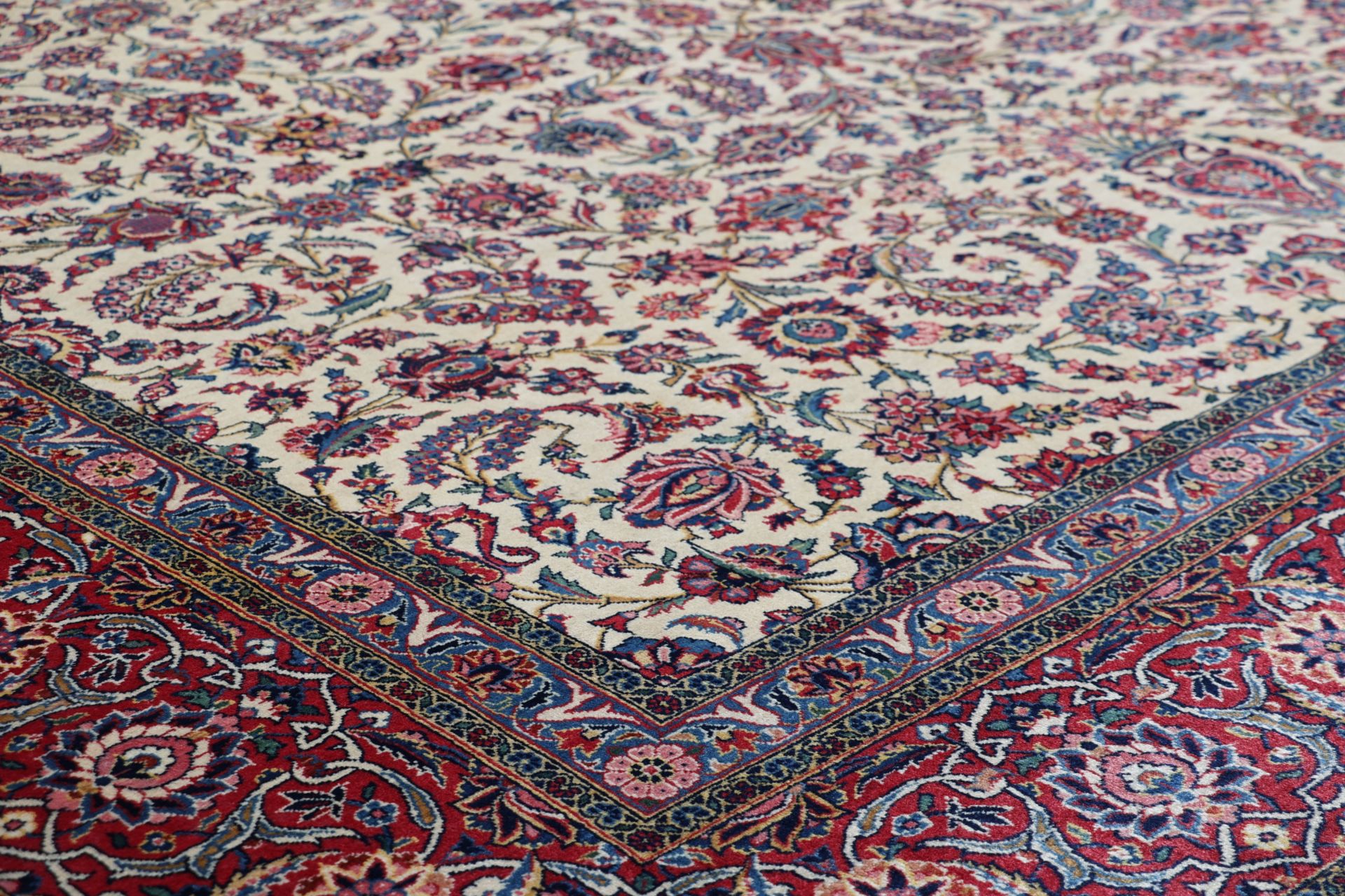 Kashan Perserteppich antik, 275 × 378 cm, Wolle