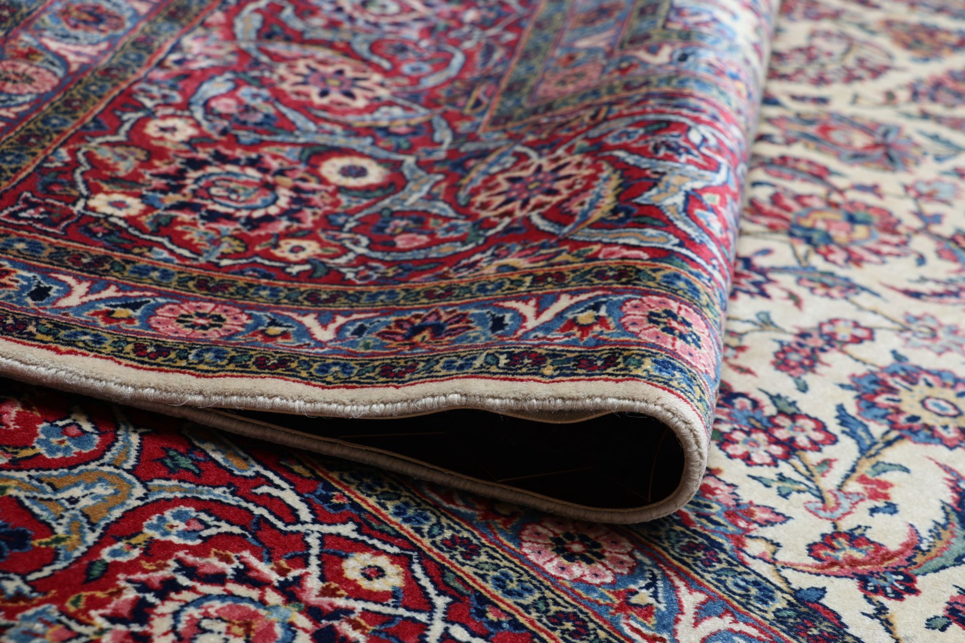 Kashan Perserteppich antik, 275 × 378 cm, Wolle